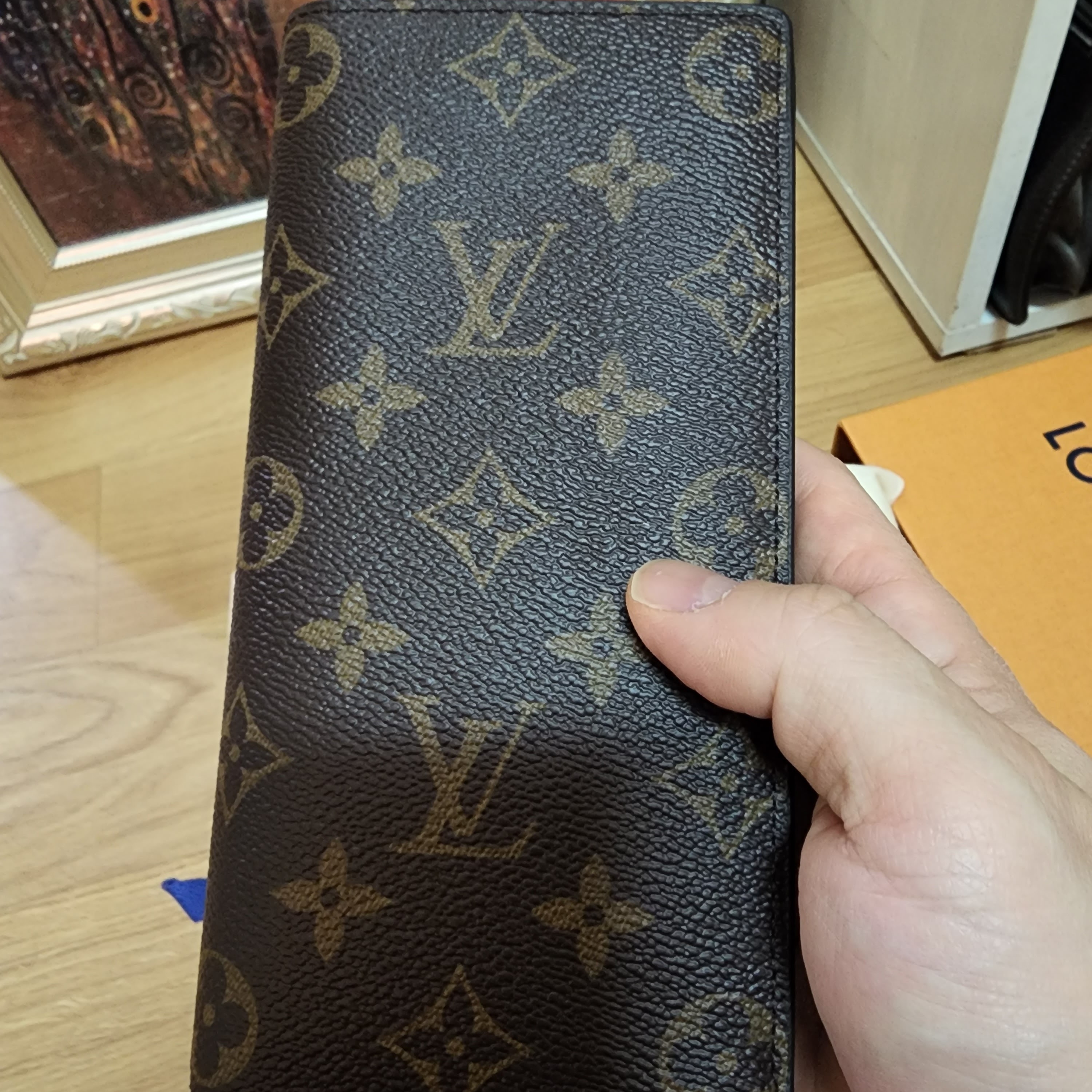 Louis Vuitton Brazza Wallet Monogram 착용 스타일