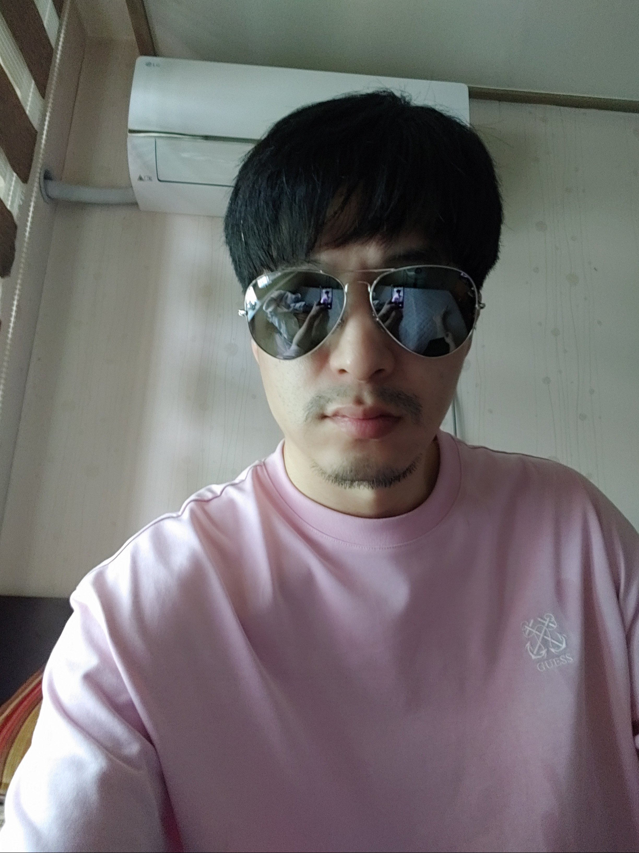 Ray-Ban Aviator Mirror Polished Silver Frame Silver Mirror Lenses 착용 스타일 - 2