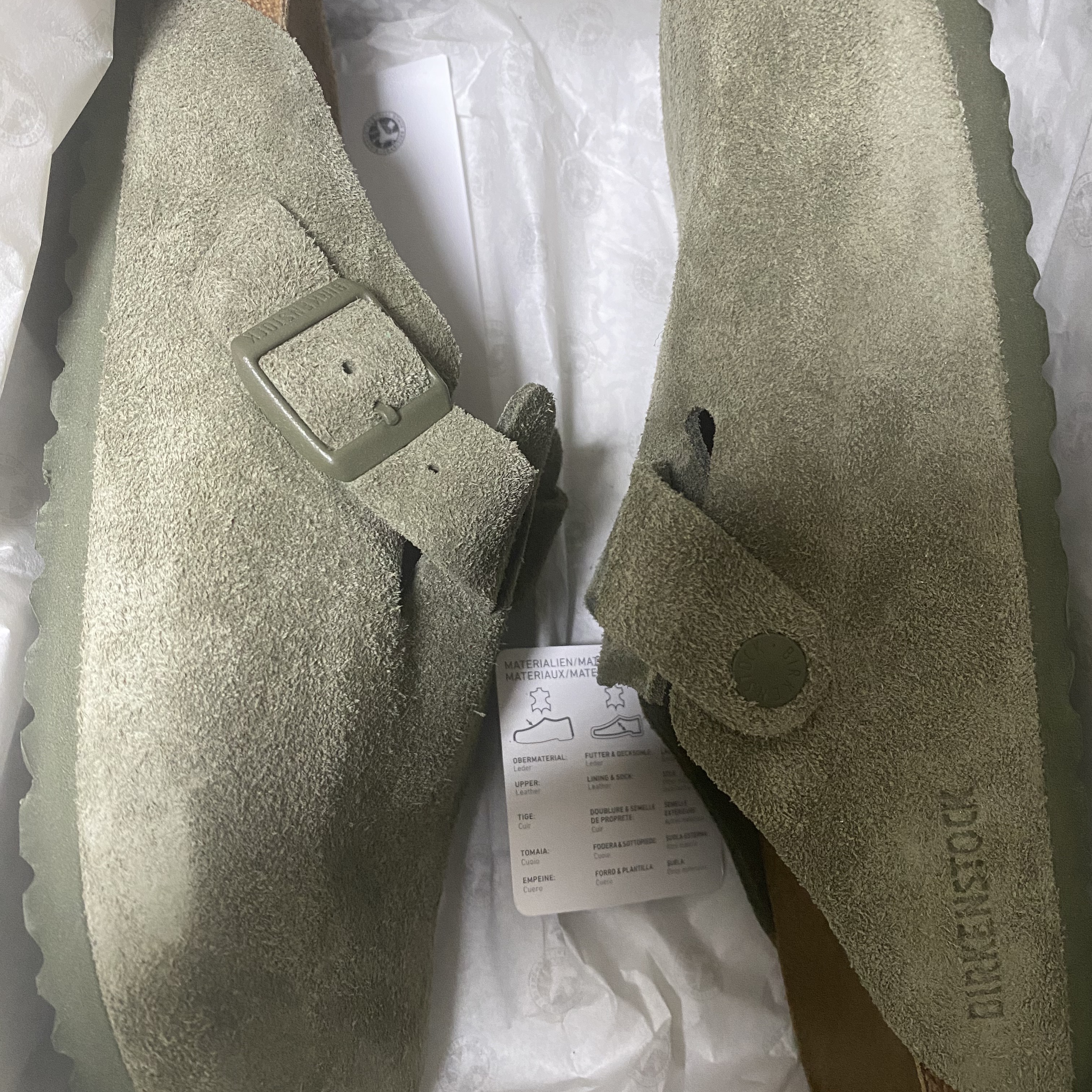 Birkenstock Boston Suede Leather Thyme- Regular 착용 스타일