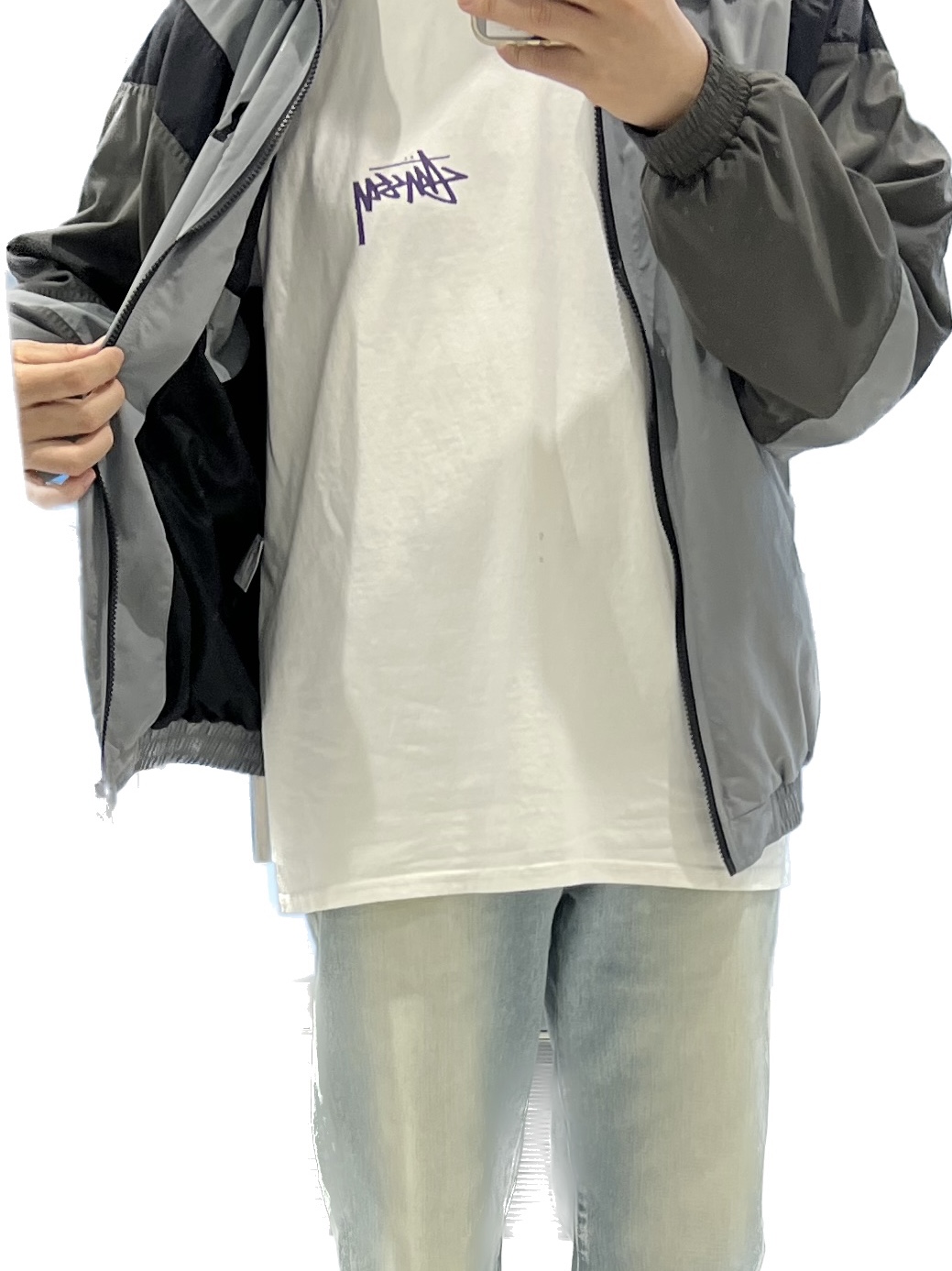 Stussy Skate Posse Pigment Dyed LS T-Shirt Natural 착용 스타일 - 1