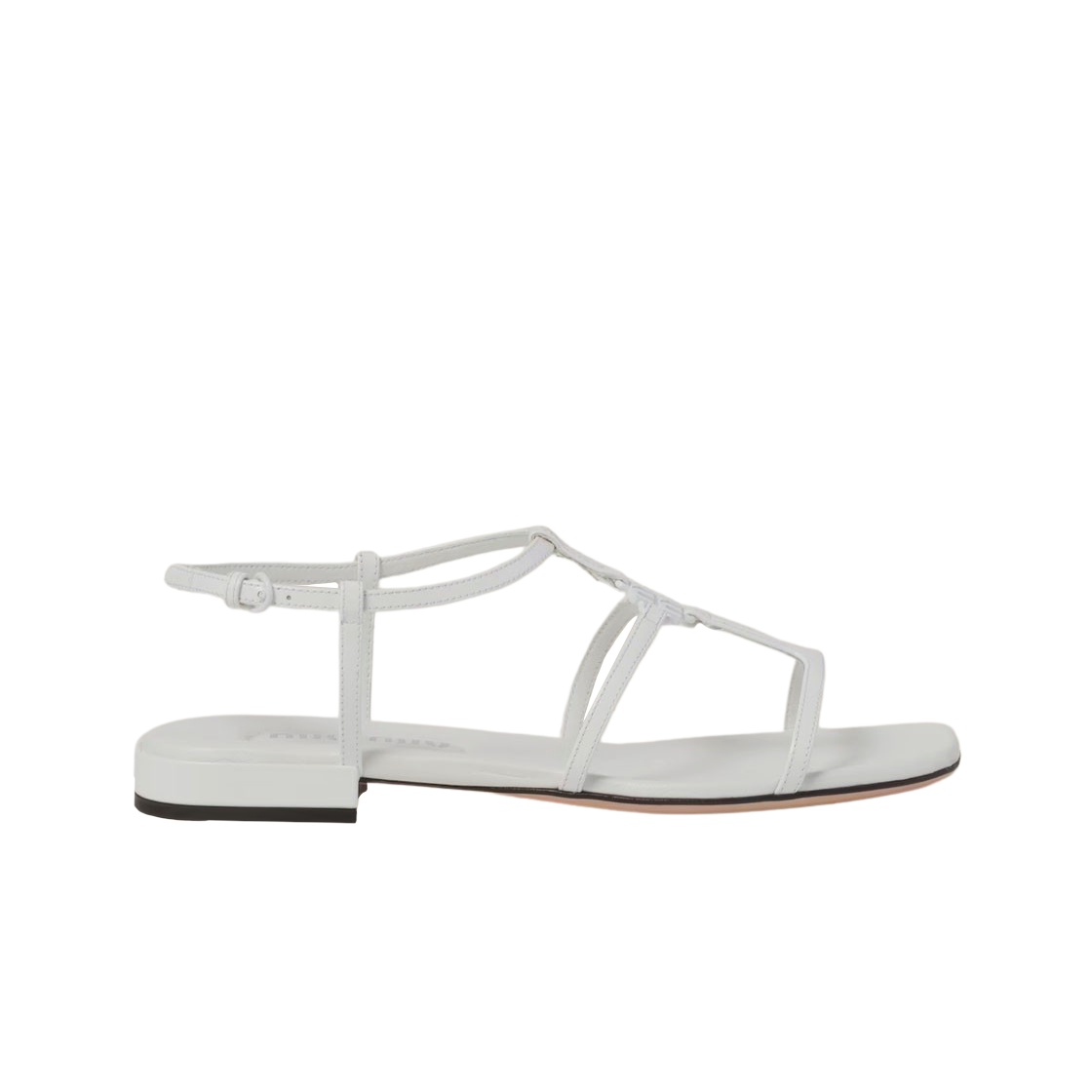 (W) 미우 미우 페이턴트 레더 샌들 화이트((W) Miu Miu Patent Leather Sandals White) - 1
