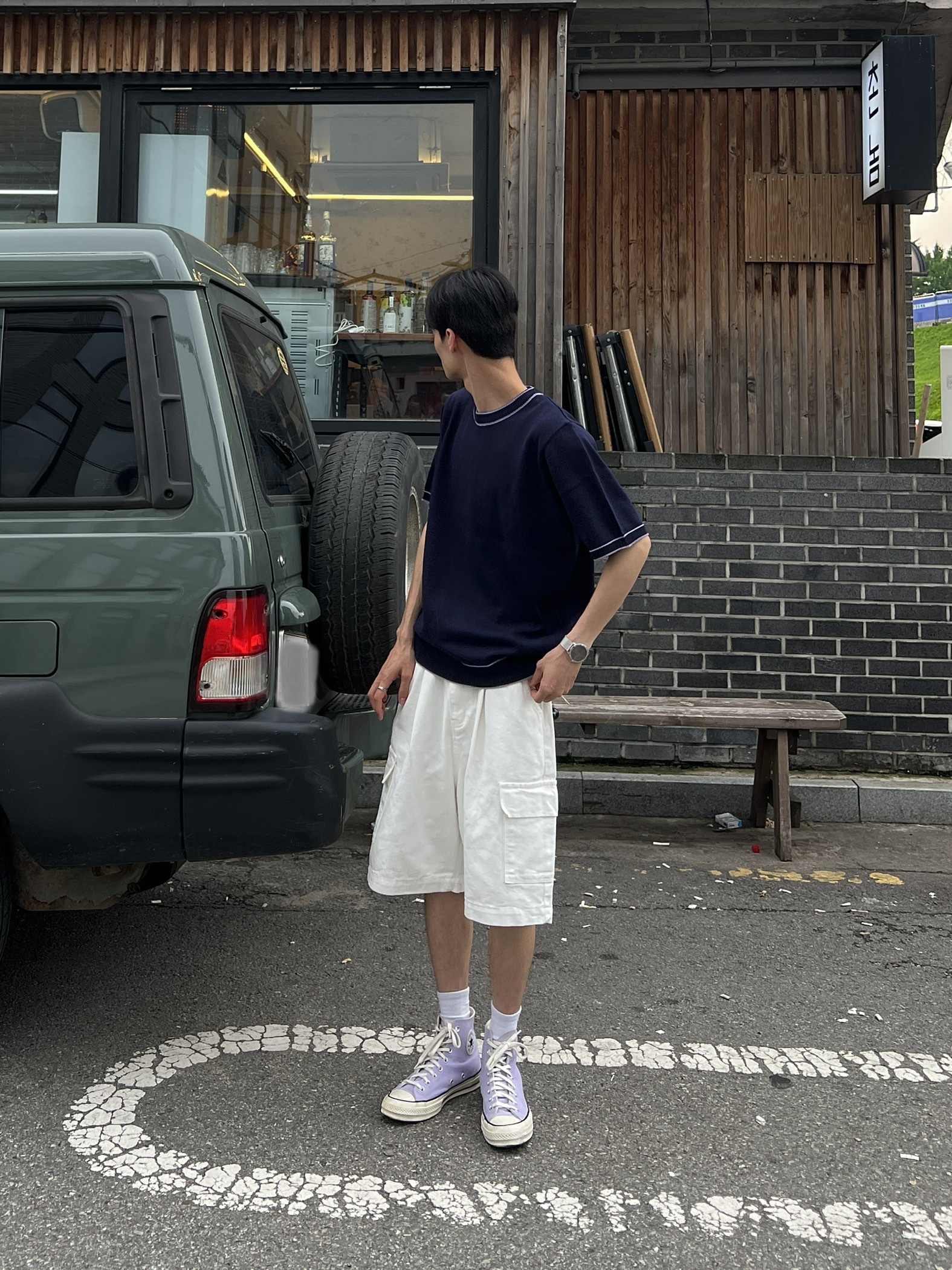 Converse Chuck 70 High Moonstone Violet 착용 스타일