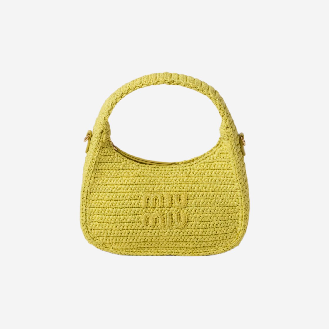 Miu Miu Wander Crochet Hobo bag Citron Yellow 상세 이미지 1