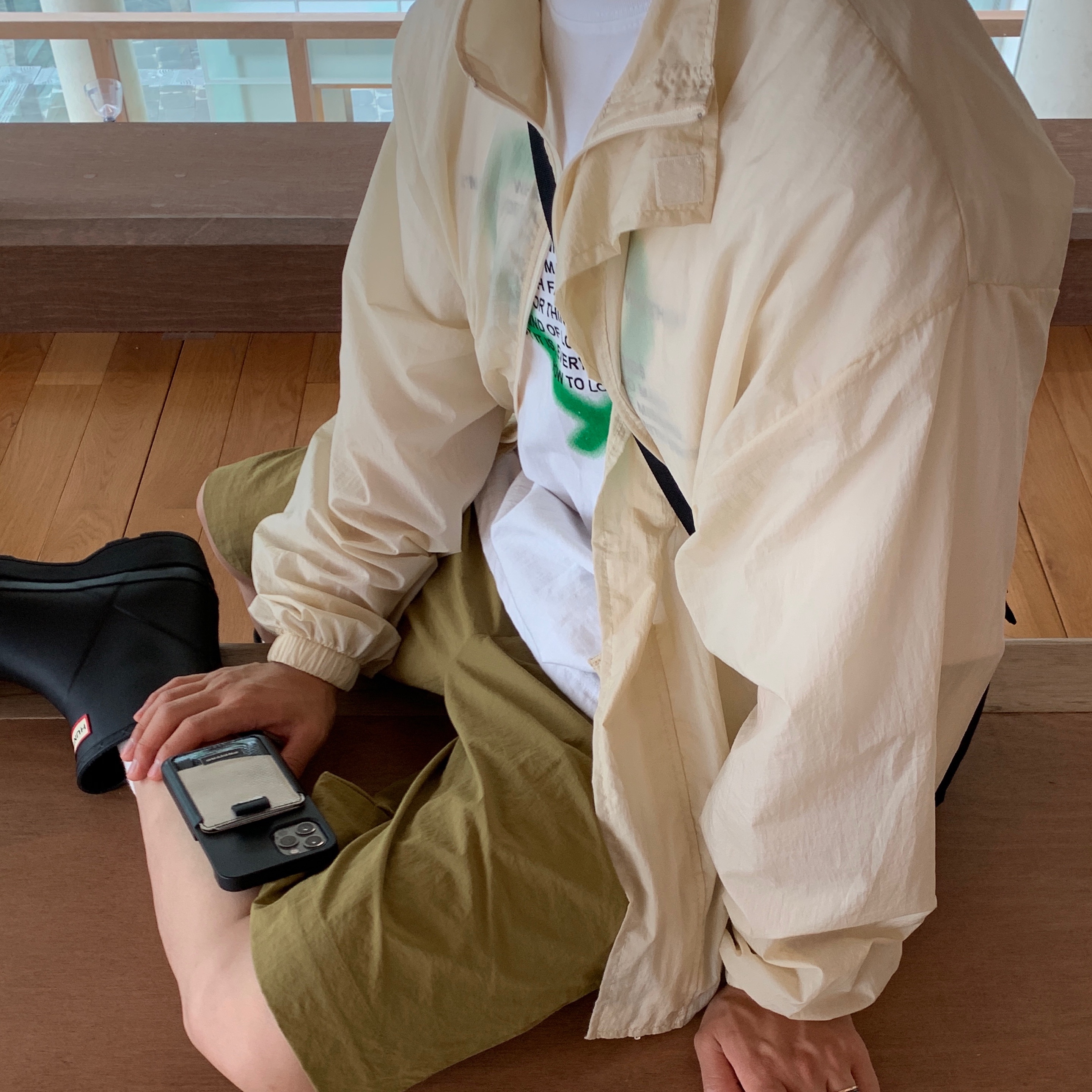 Hunter Play Short Wellington Boots Black, Arc'teryx Mantis 1 Waistpack Black 착용 스타일 - 2