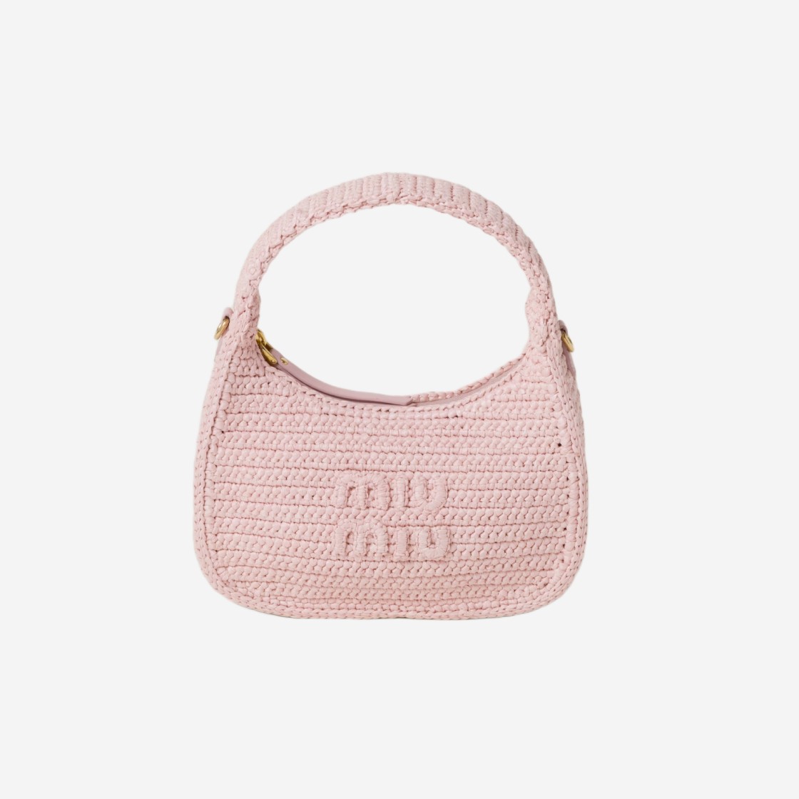 Miu Miu Wander Crochet Hobo bag Alabaster Pink 상세 이미지 1