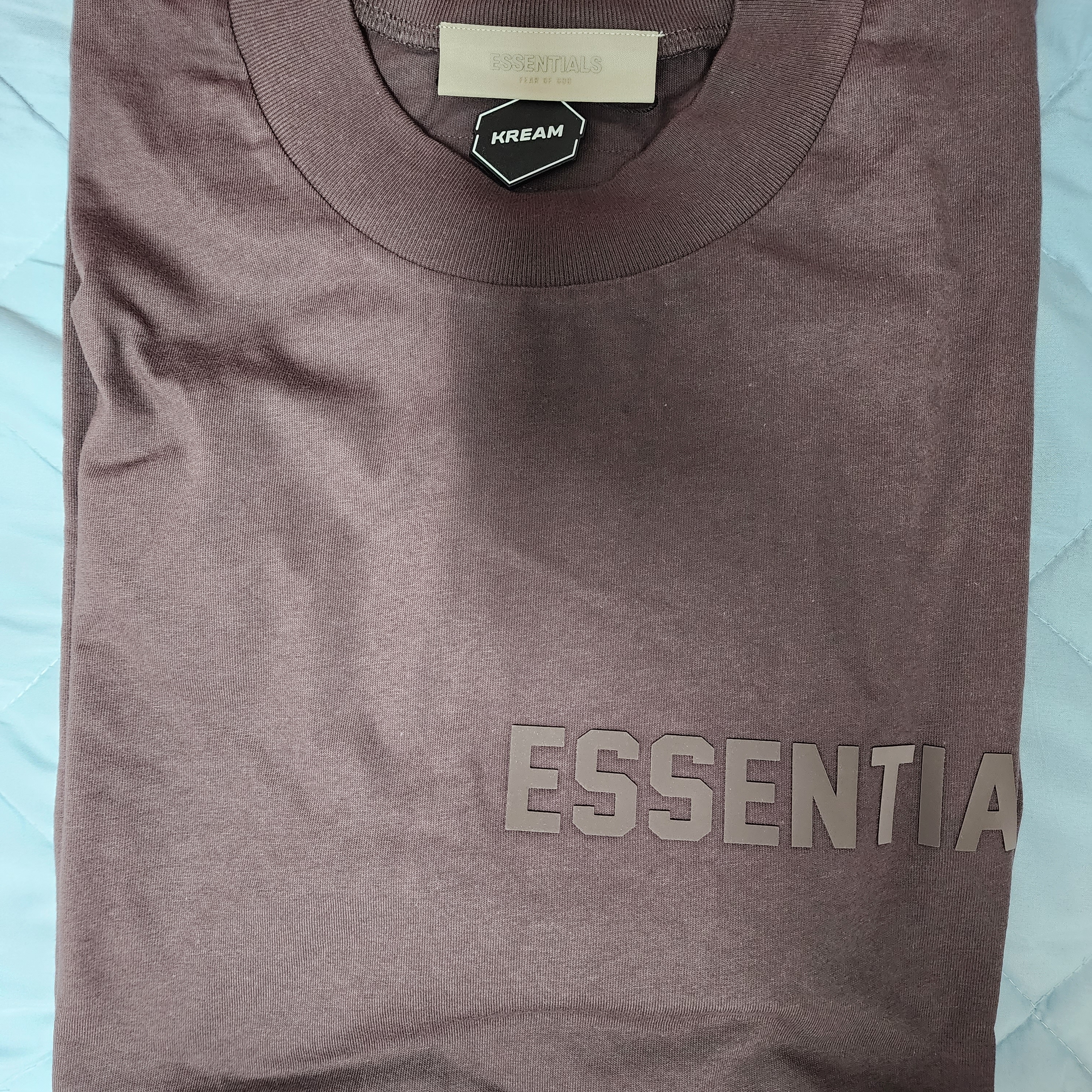 Essentials SS T-Shirt Plum - 23SS 착용 스타일