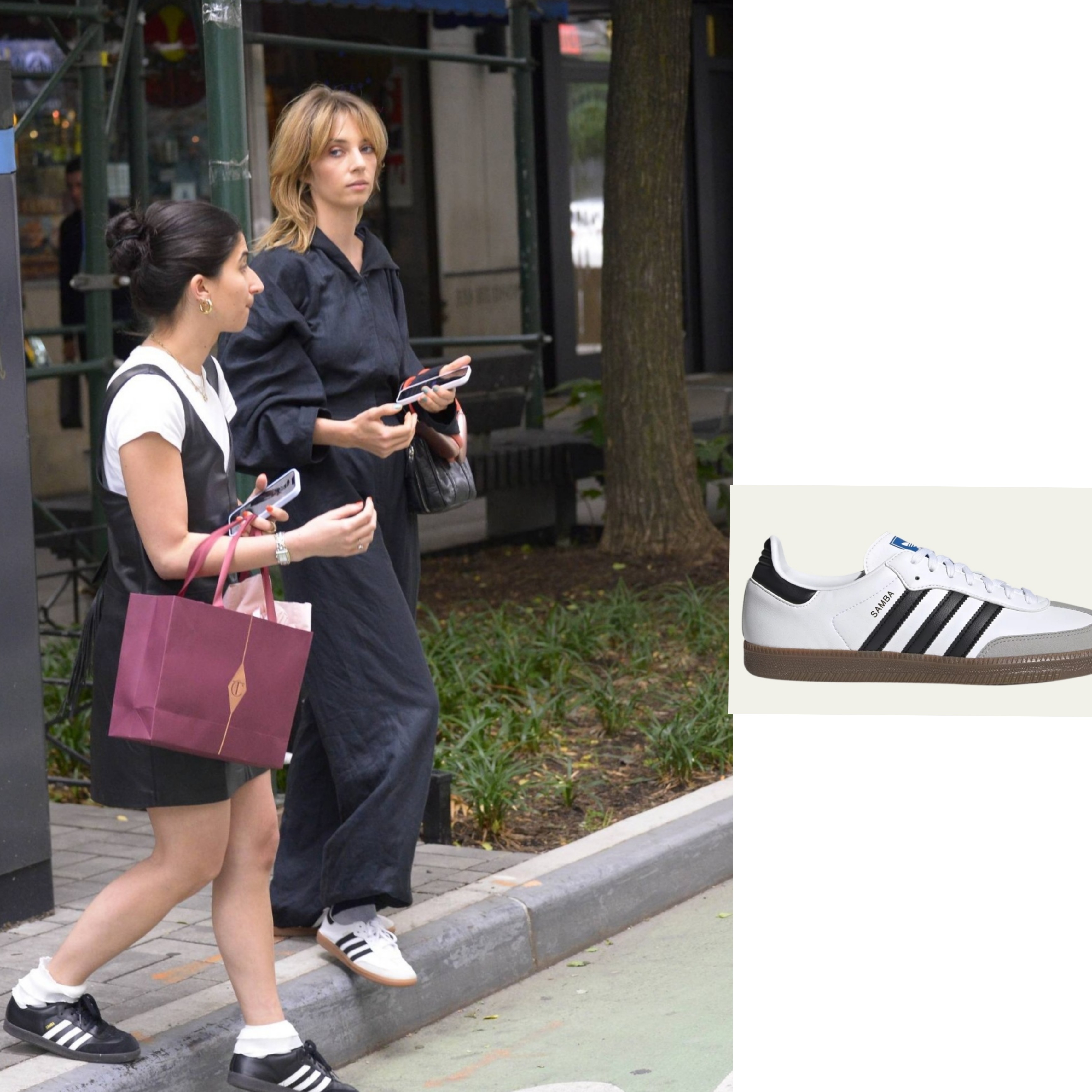 Adidas Samba Vegan White Black, Adidas Samba ADV Black 착용 스타일 - 1