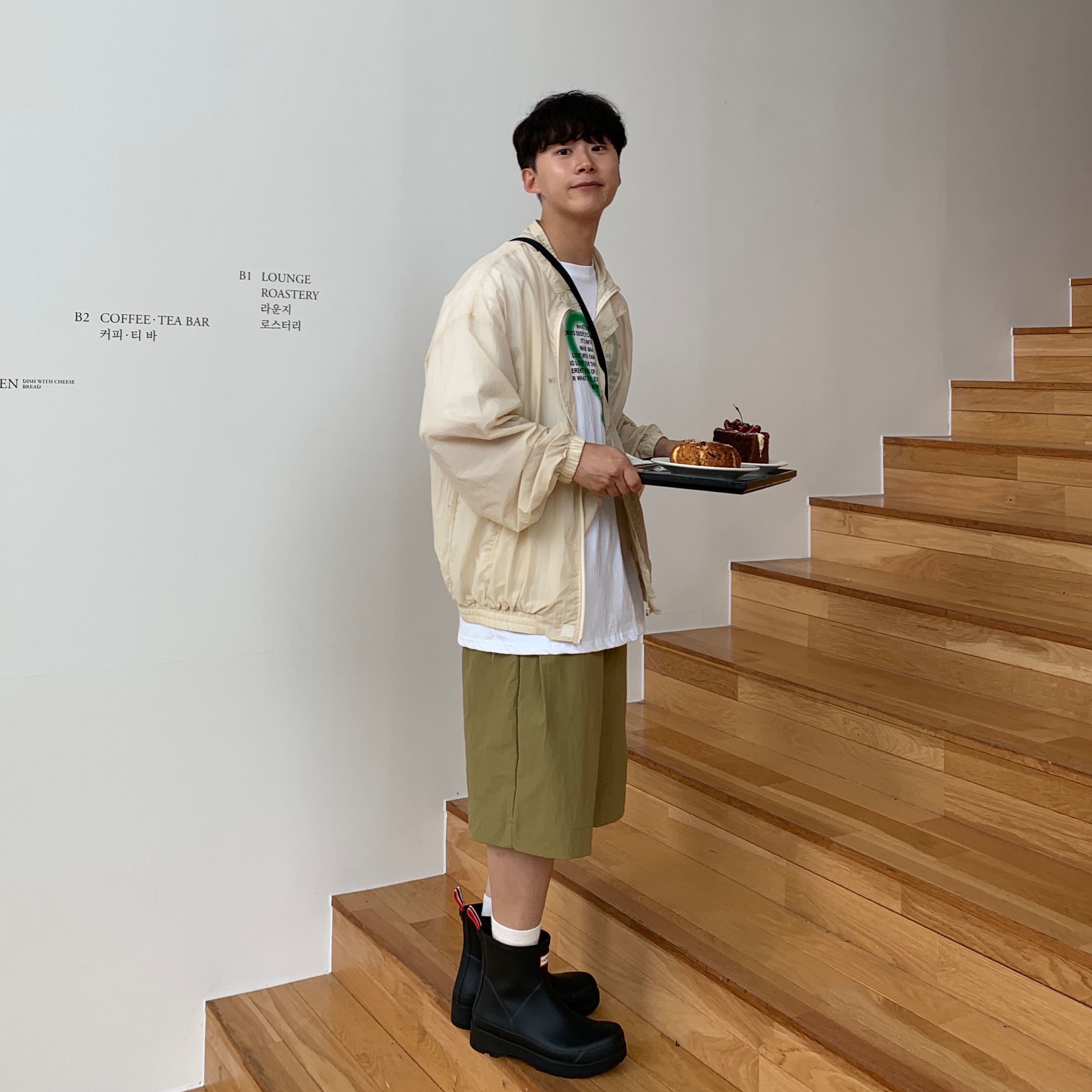 Hunter Play Short Wellington Boots Black, Arc'teryx Mantis 1 Waistpack Black 착용 스타일 - 1