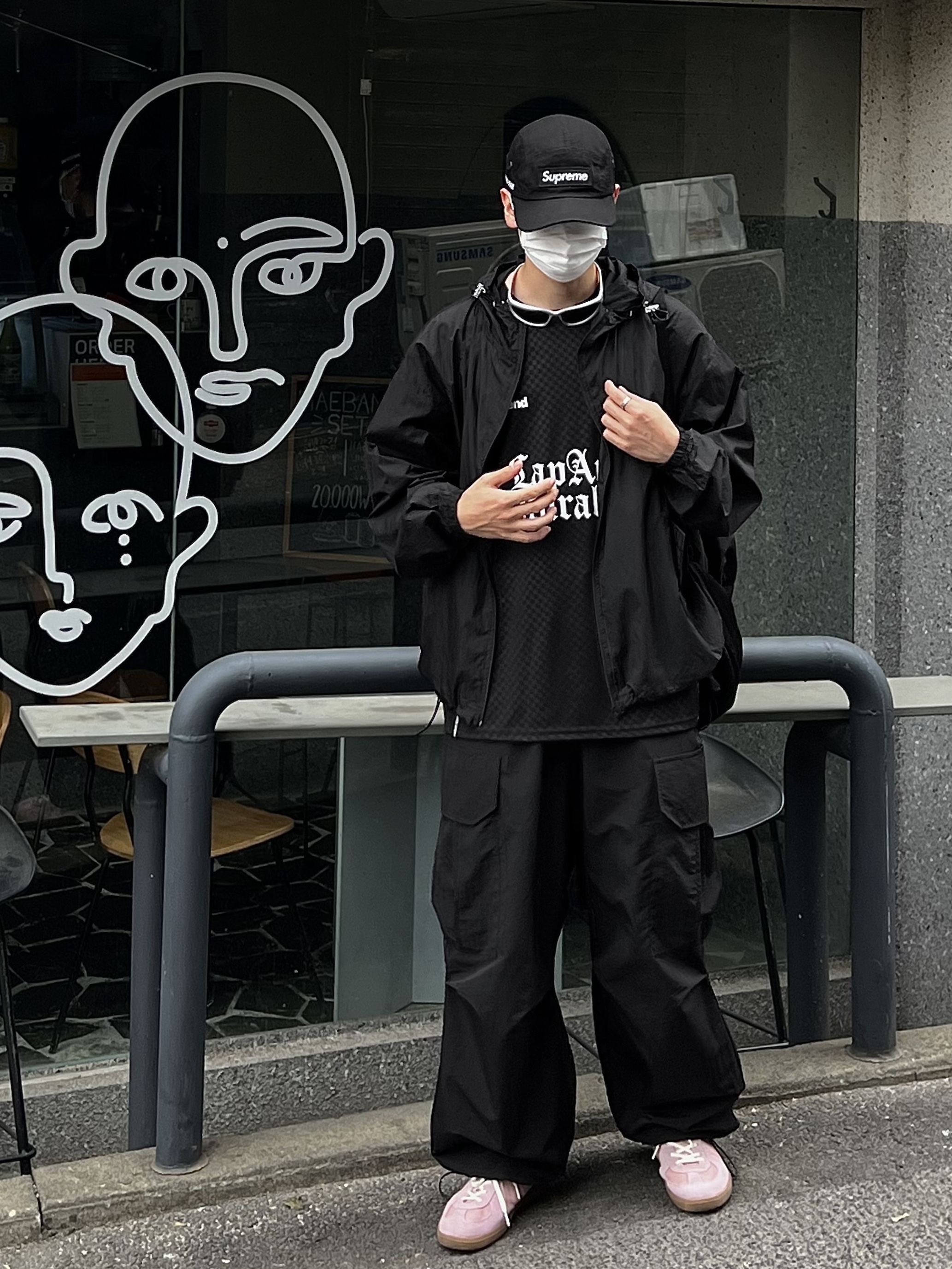Supreme Military Camp Cap Black - 22SS 착용 스타일 - 4