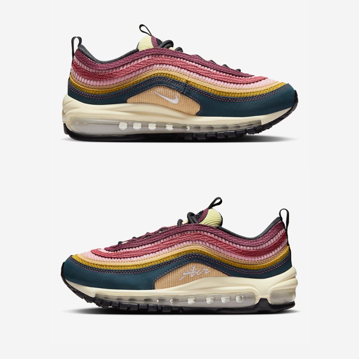 Nike Air Max 97 Have a Nike Day, Nike Air Max 97 OG Atlantic Blue and Voltage Yellow 착용 스타일 - 3