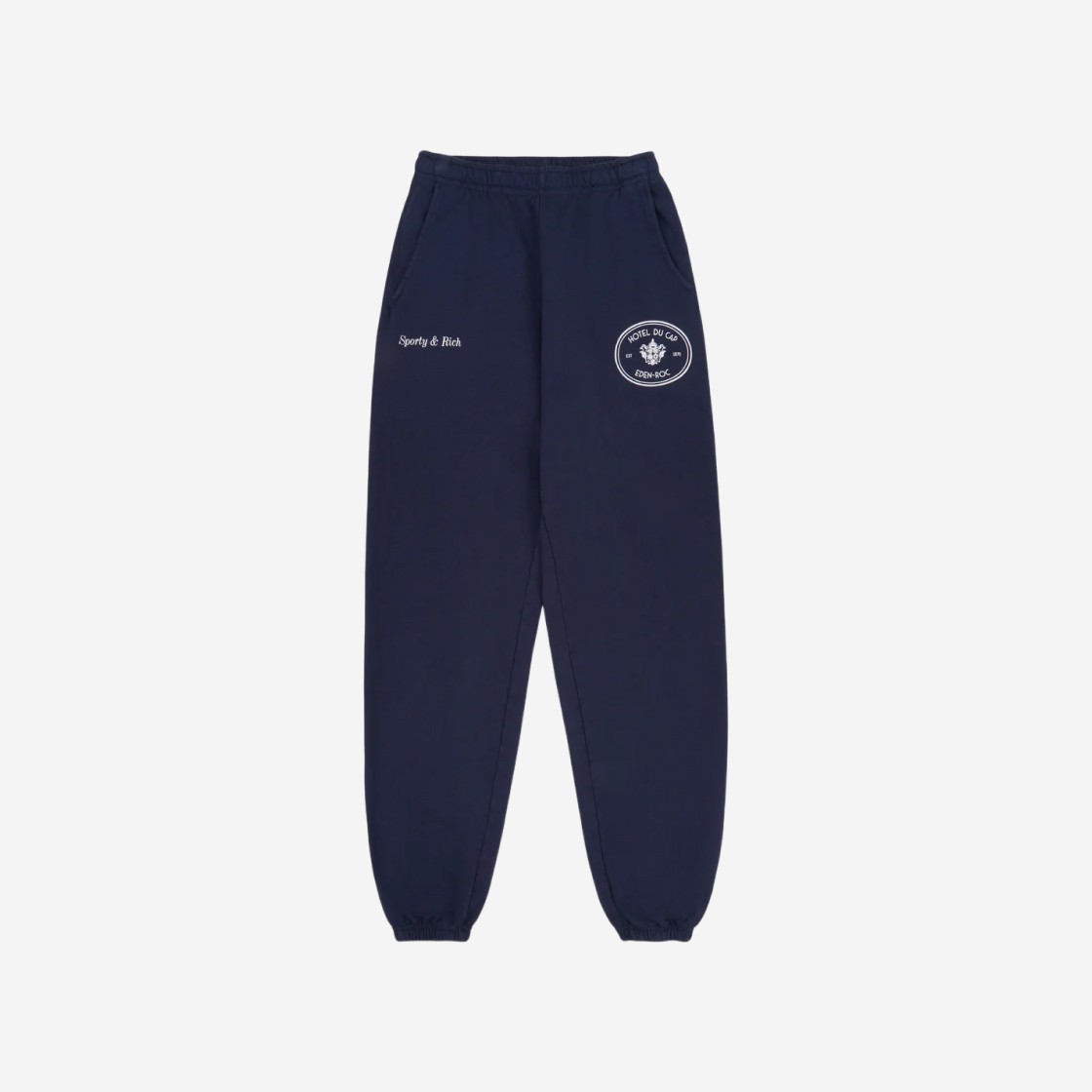 Sporty & Rich x Hotel Du Cap-Eden-Roc Eden Crest Sweatpants Navy White 상세 이미지 1