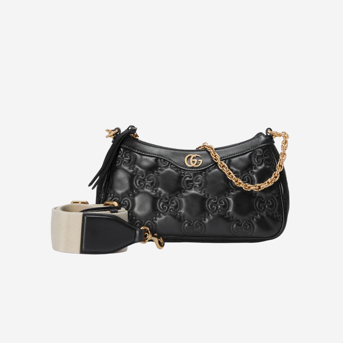 Gucci GG Matelasse Handbag Black Leather 상세 이미지 1