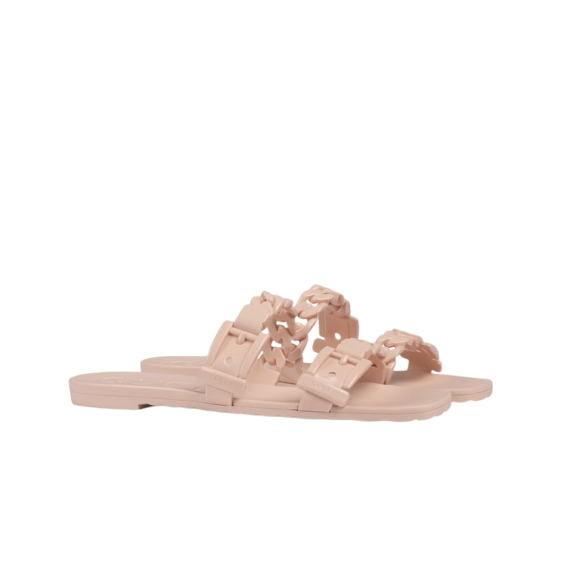 (W) 구찌 러버 슬라이드 샌들 라이트 핑크((W) Gucci Rubber Slide Sandal Light Pink) - 2