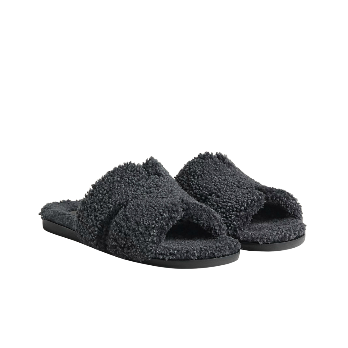 에르메스 이즈미르 샌들 울스킨 & 그리 시네(Hermes Izmir Sandal Woolskin & Gris Chine) - 2