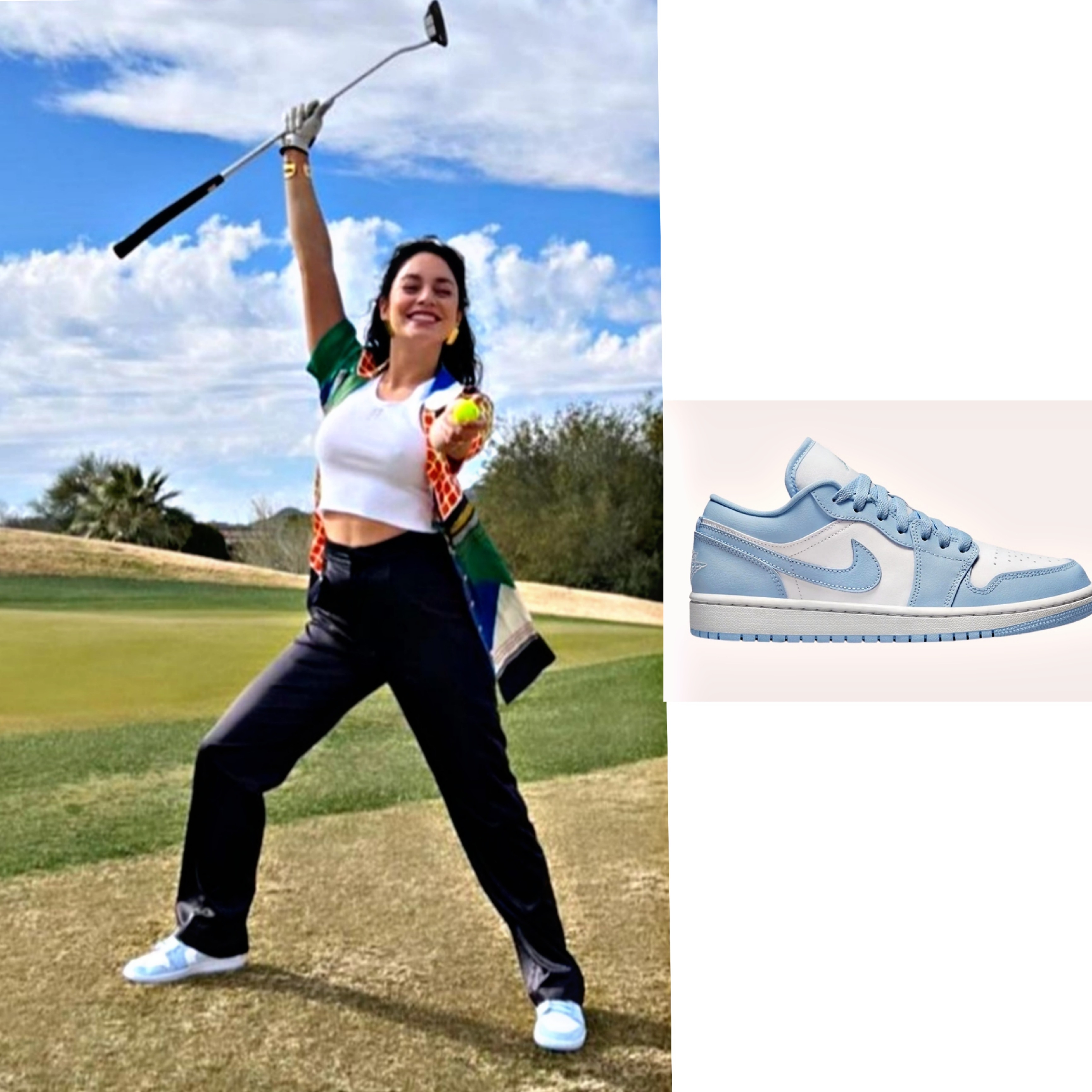 (W) Jordan 1 Low White Ice Blue 착용 스타일