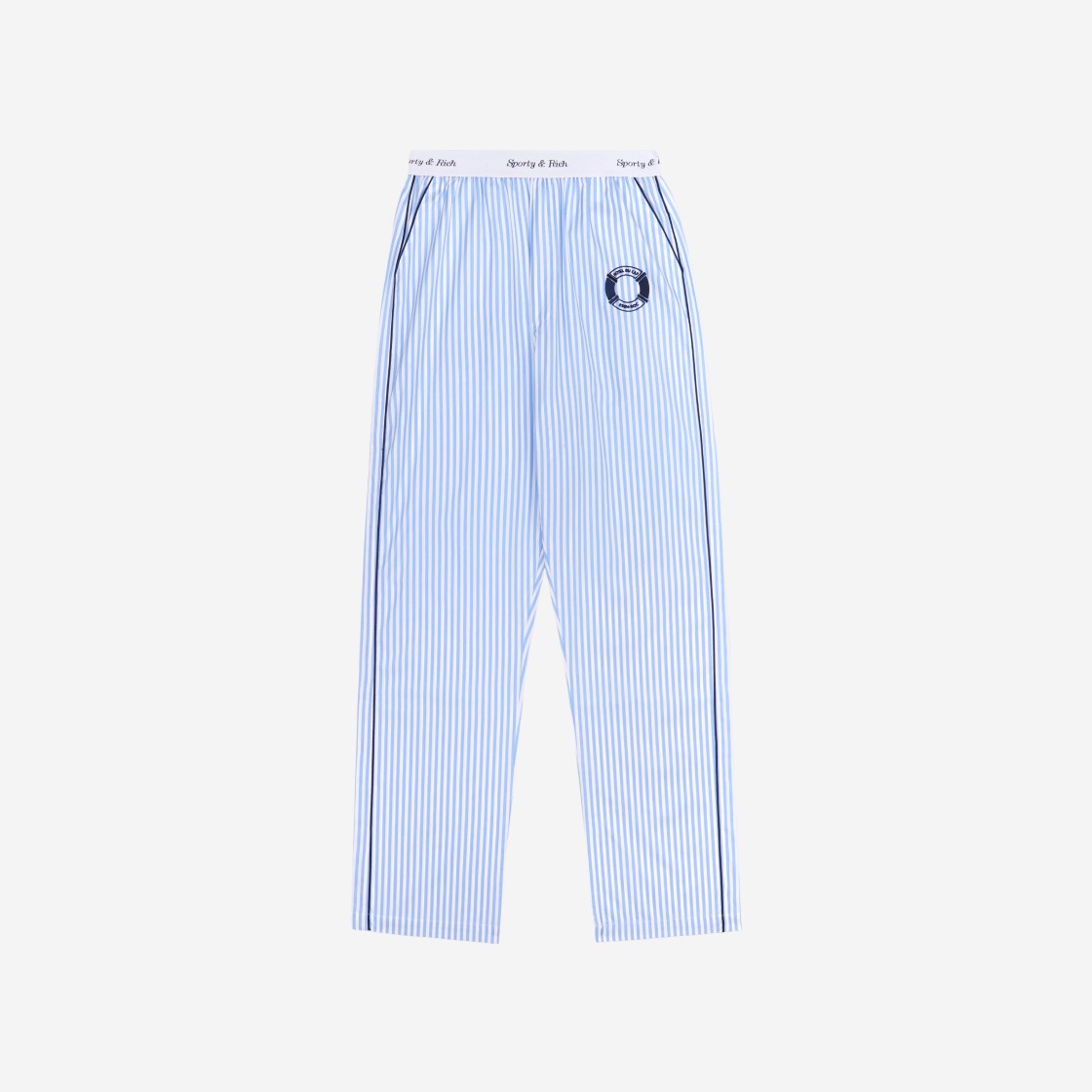 (W) Sporty & Rich x Hotel Du Cap-Eden-Roc Buoy Pajama Pants Blue Striped Navy 상세 이미지 1