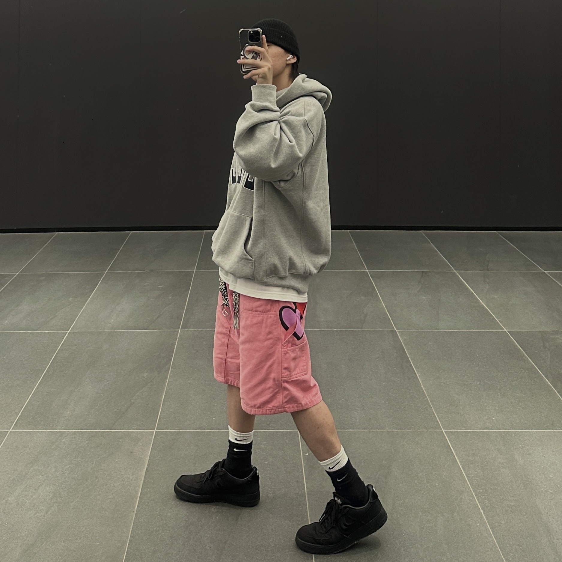 Nike Everyday Plus Cushioned Training Crew Socks Black White (Korean Ver.), Nike x Stussy Air Force 1 Low Triple Black 착용 스타일