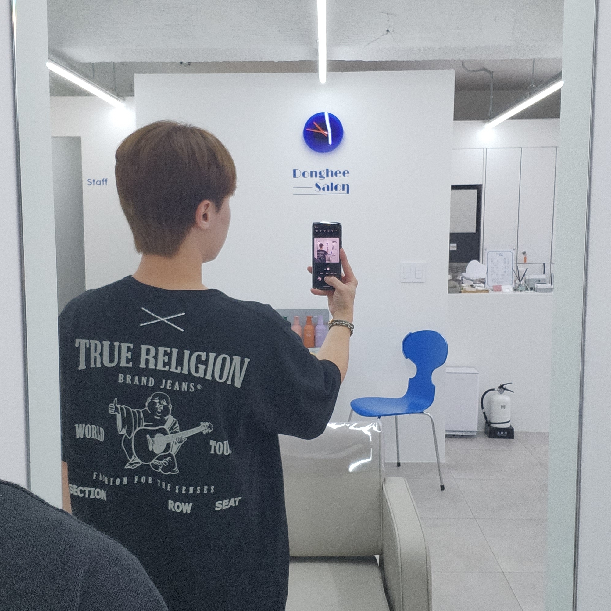True Religion Origin Logo T-Shirt Black 착용 스타일