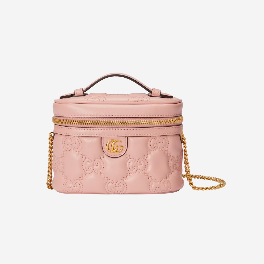 Gucci GG Matelasse Top Handle Mini Bag Light Pink Leather 상세 이미지 1