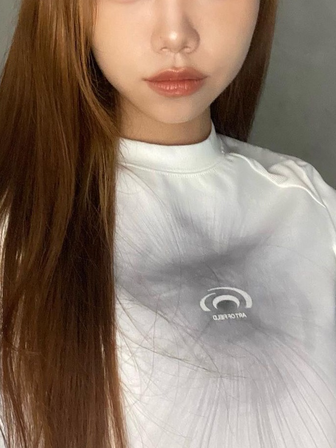 Art of Field Printed Slit Mesh Short Sleeved T-Shirt Black, Art of Field Printed Slit Mesh Short Sleeved T-Shirt White 착용 스타일 - 2