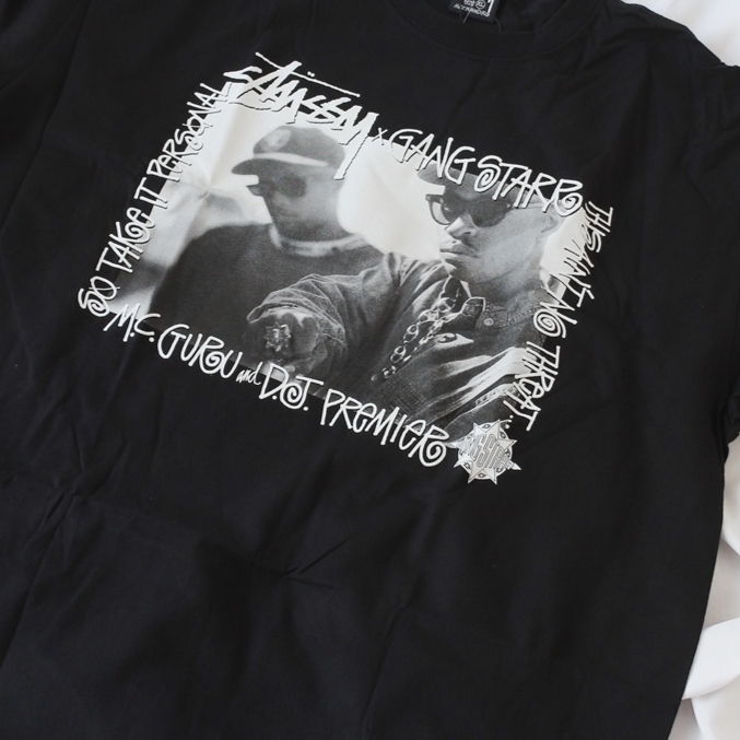 Stussy x Gang Starr Take It Personal T-Shirt Black 착용 스타일 - 2