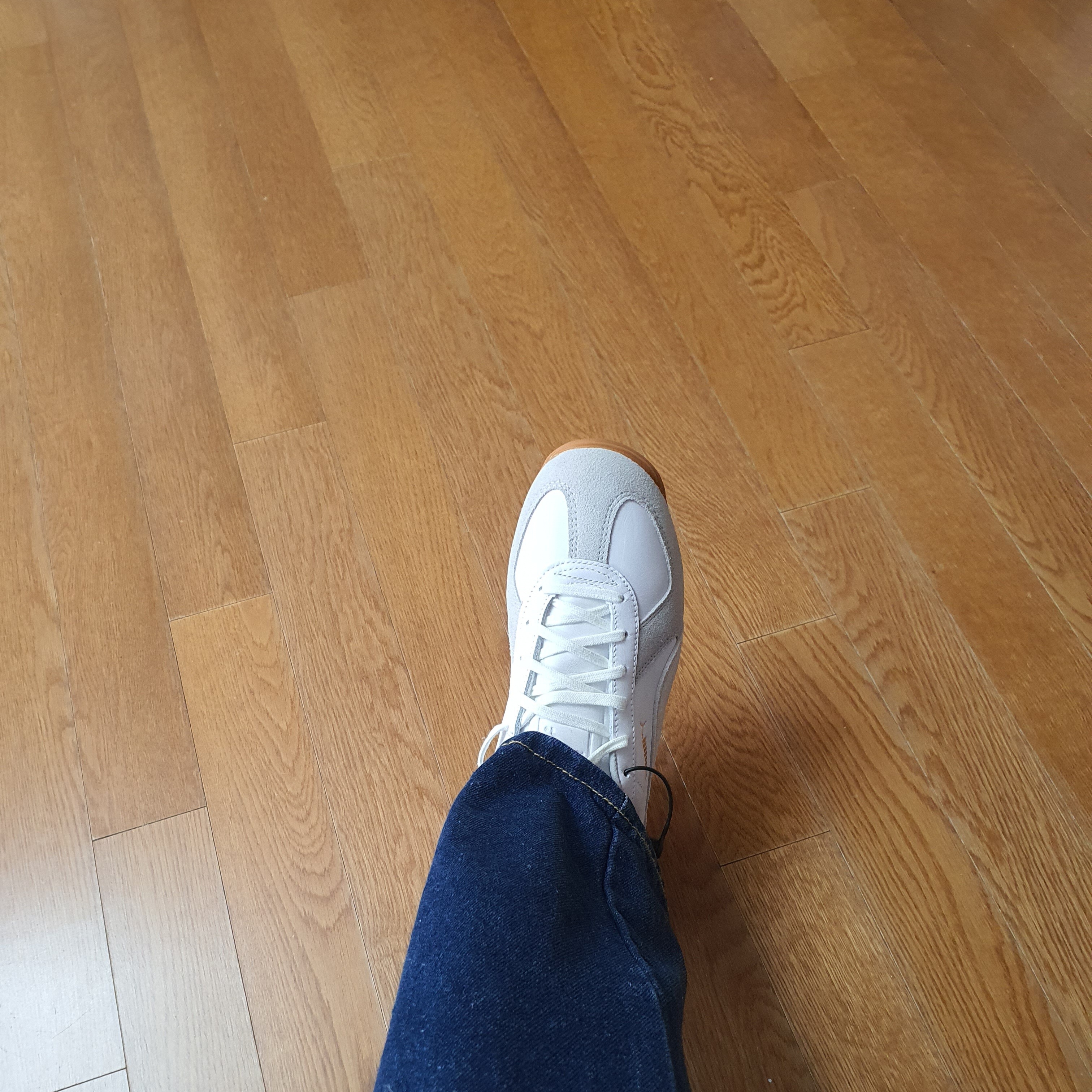 Puma Army Trainer Rider White Gray Violet 착용 스타일