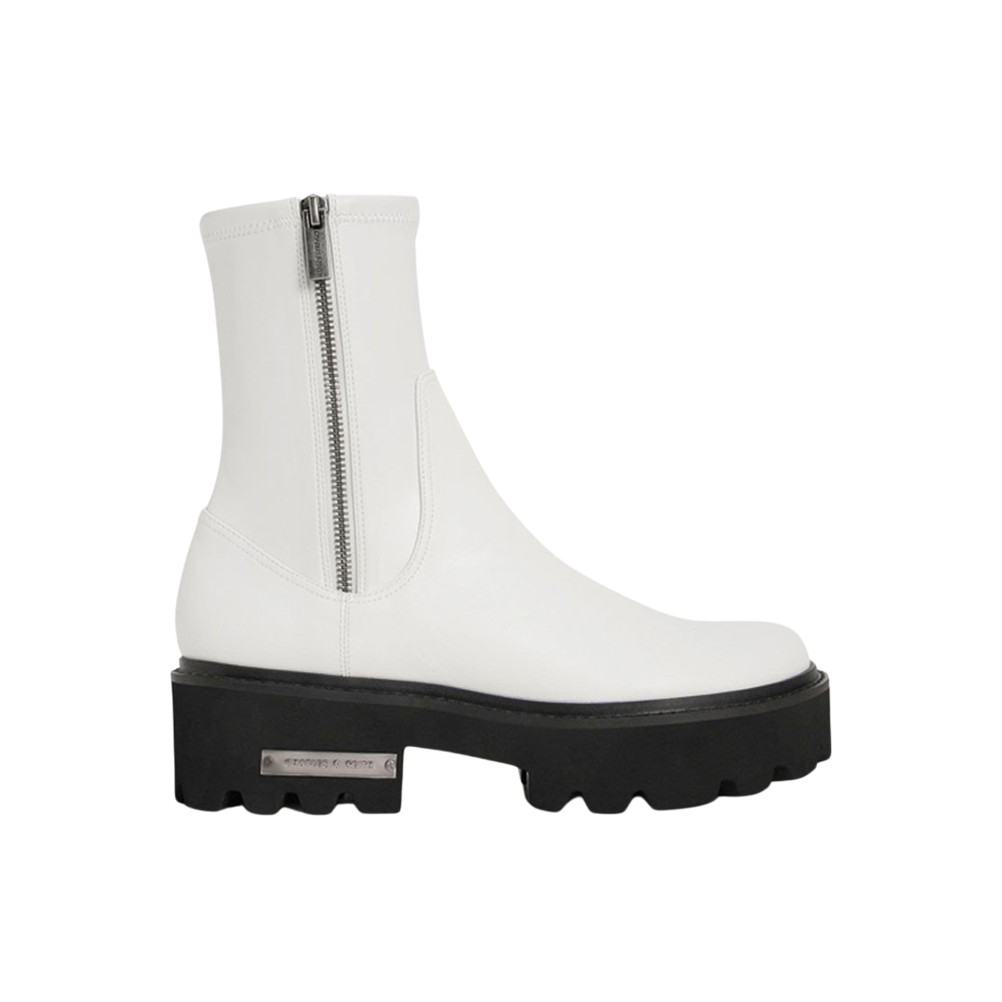 (W) 찰스앤키스 사이드 지퍼 앵클 부츠 화이트((W) Charles & Keith Side-Zip Ankle Boots White)
