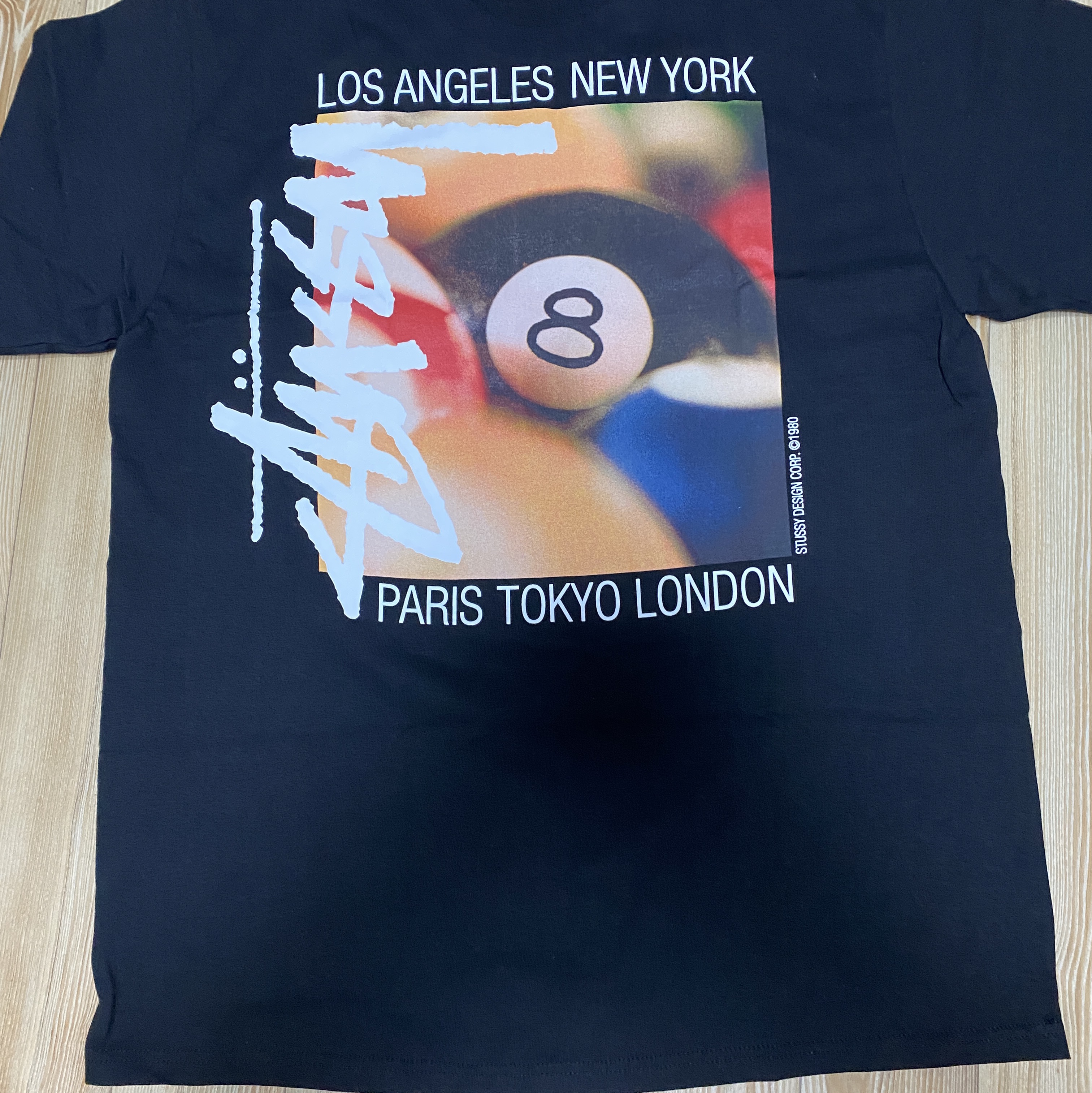 Stussy Billiards T-Shirt Black 착용 스타일