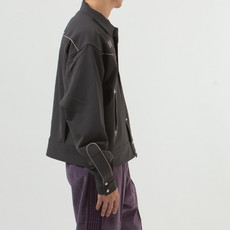 Needles Piping Cowboy Jacket Charcoal 착용 스타일 - 3