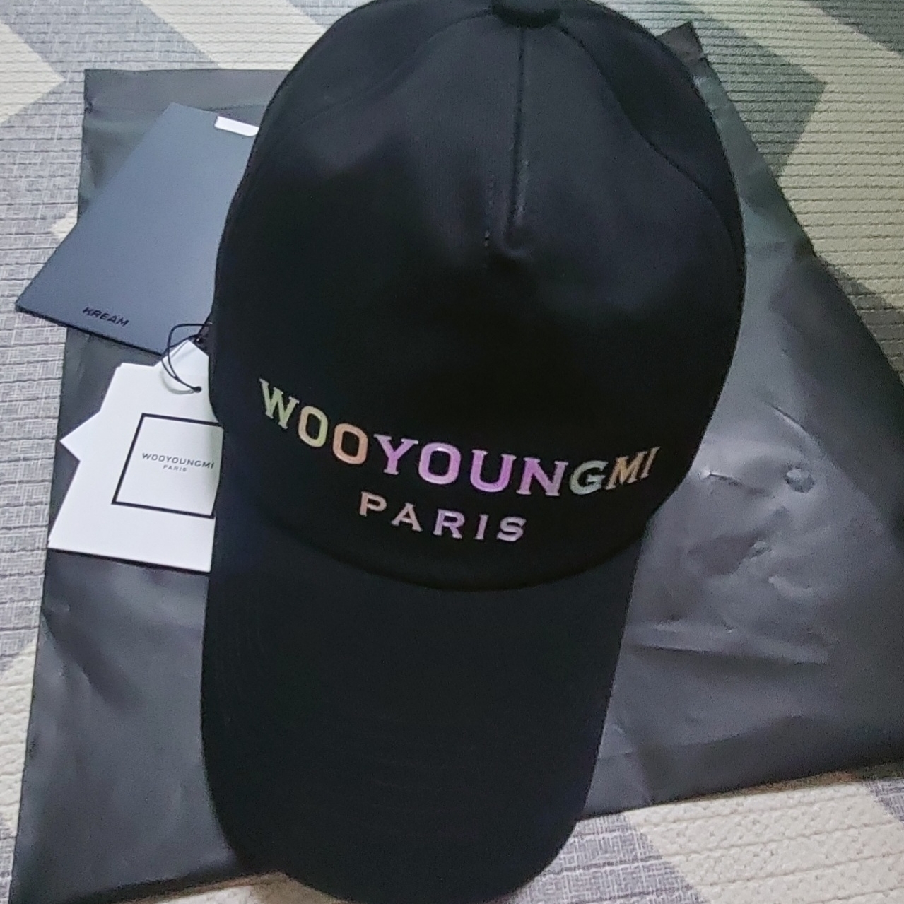 Wooyoungmi Lenticular Embroidered Ball Cap Black - 23SS 착용 스타일