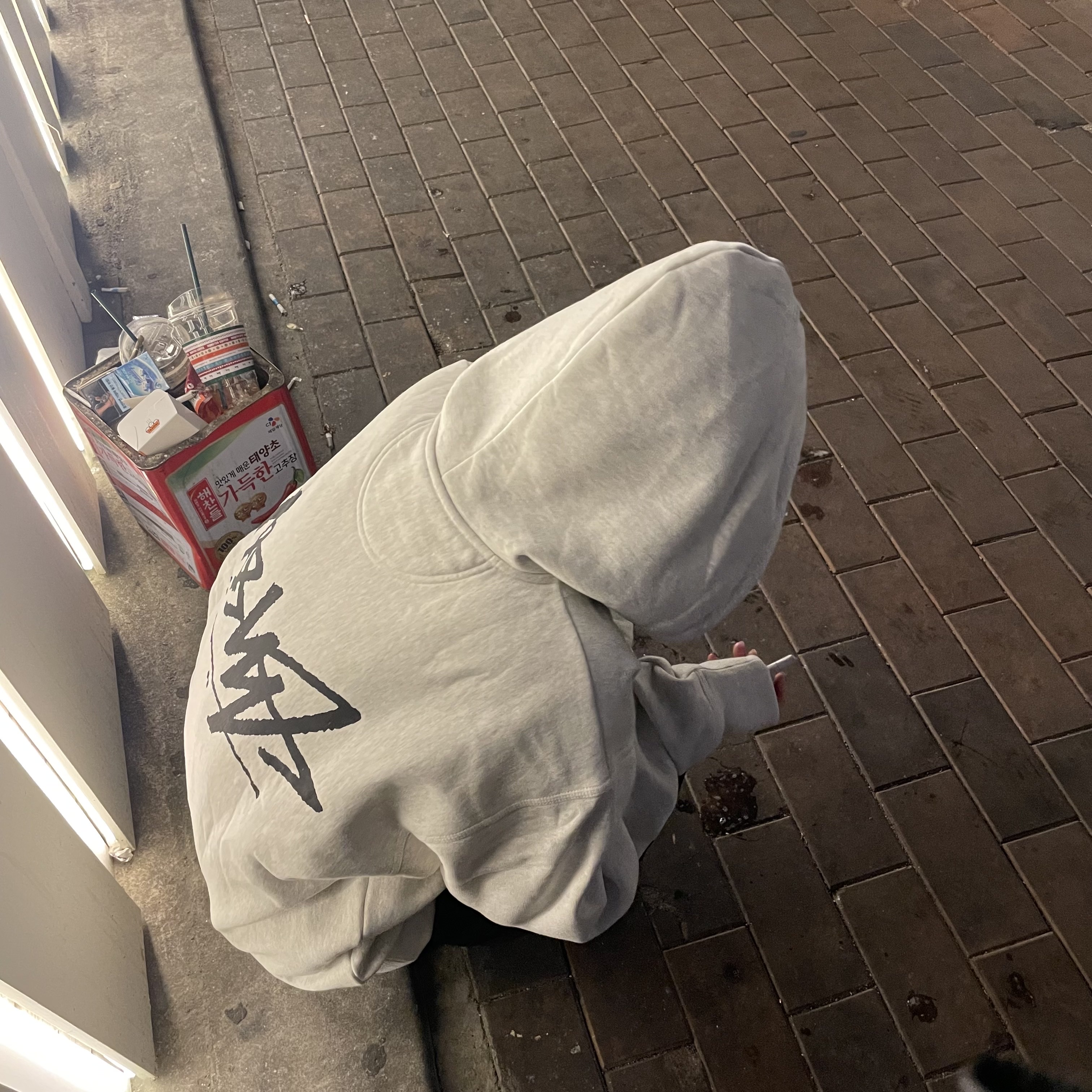 Stussy Flipped Zip Hoodie Ash Heather, The North Face 1996 Eco Nuptse Jacket Black 착용 스타일 - 2