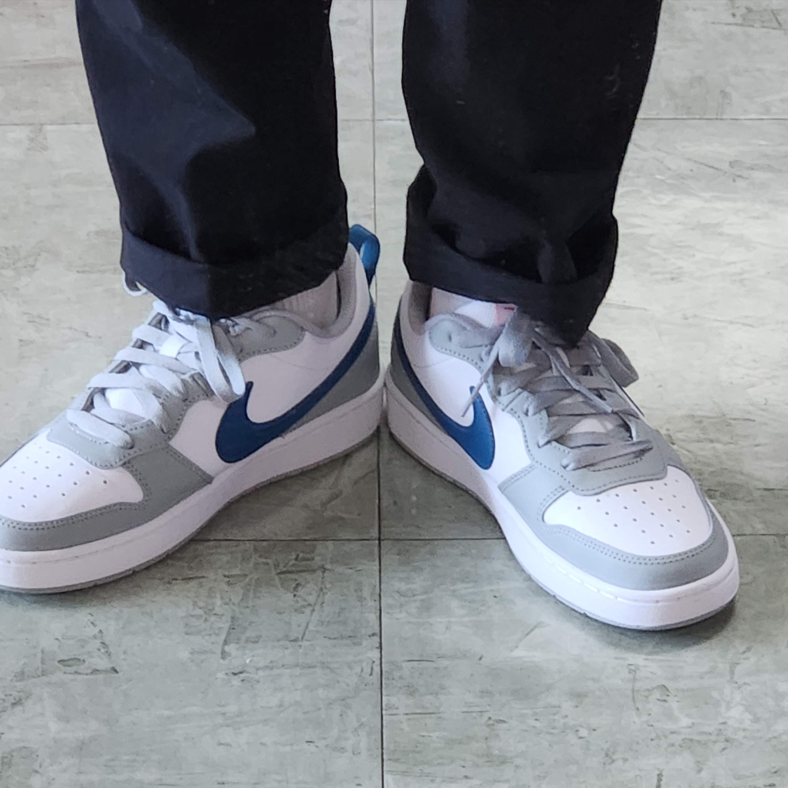 (GS) Nike Court Borough Low 2 Light Smoke Grey 착용 스타일