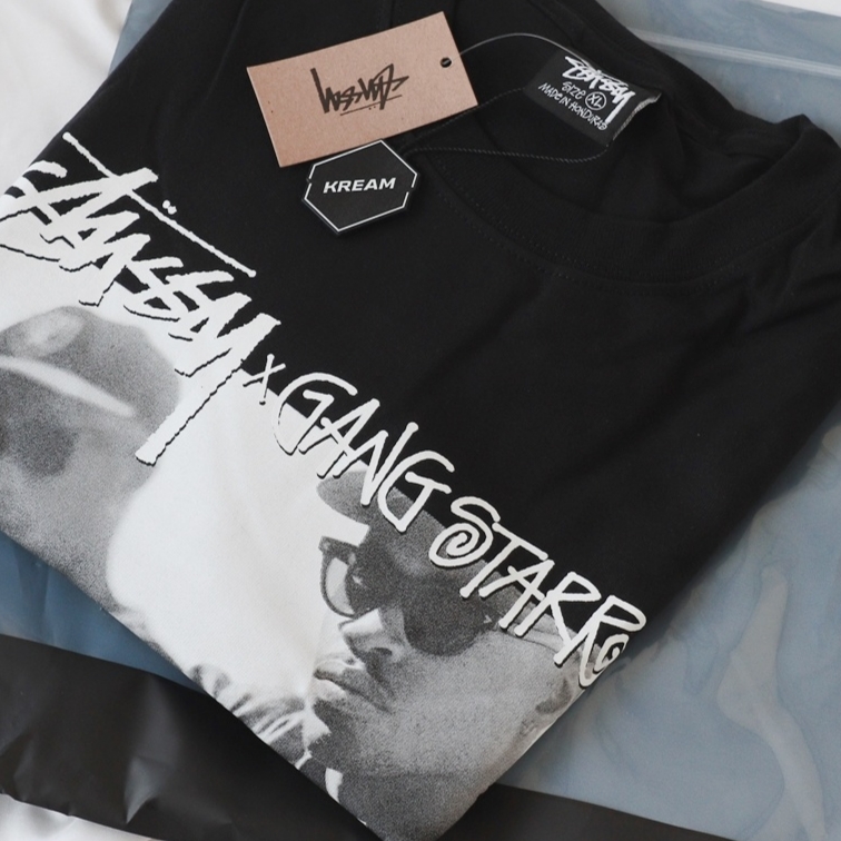 Stussy x Gang Starr Take It Personal T-Shirt Black 착용 스타일 - 1