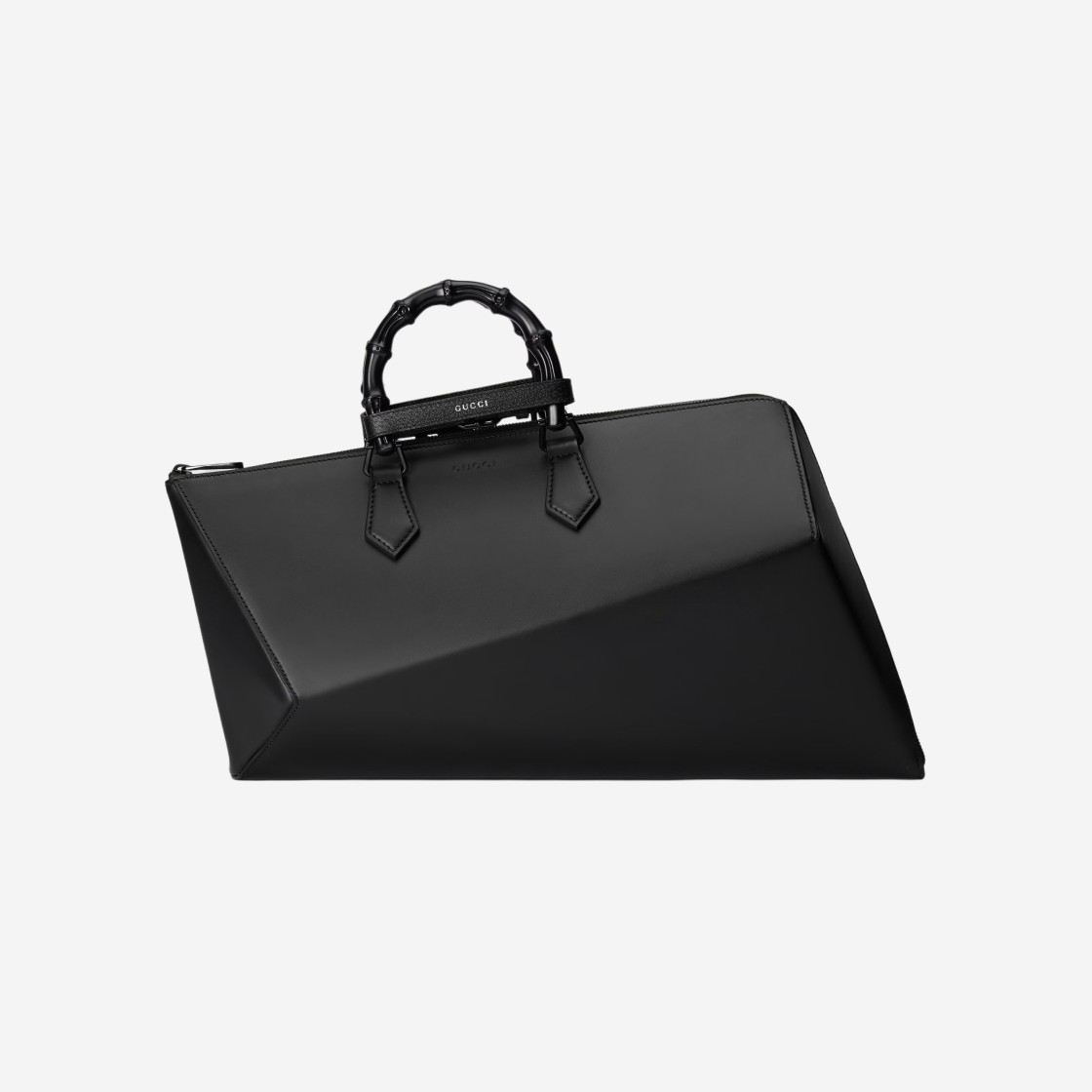 Gucci Polygon-Shaped Duffle Bag Black Leather 상세 이미지 1