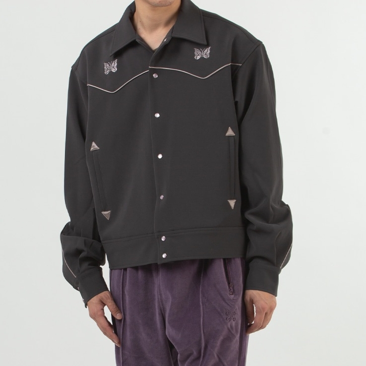 Needles Piping Cowboy Jacket Charcoal 착용 스타일 - 1