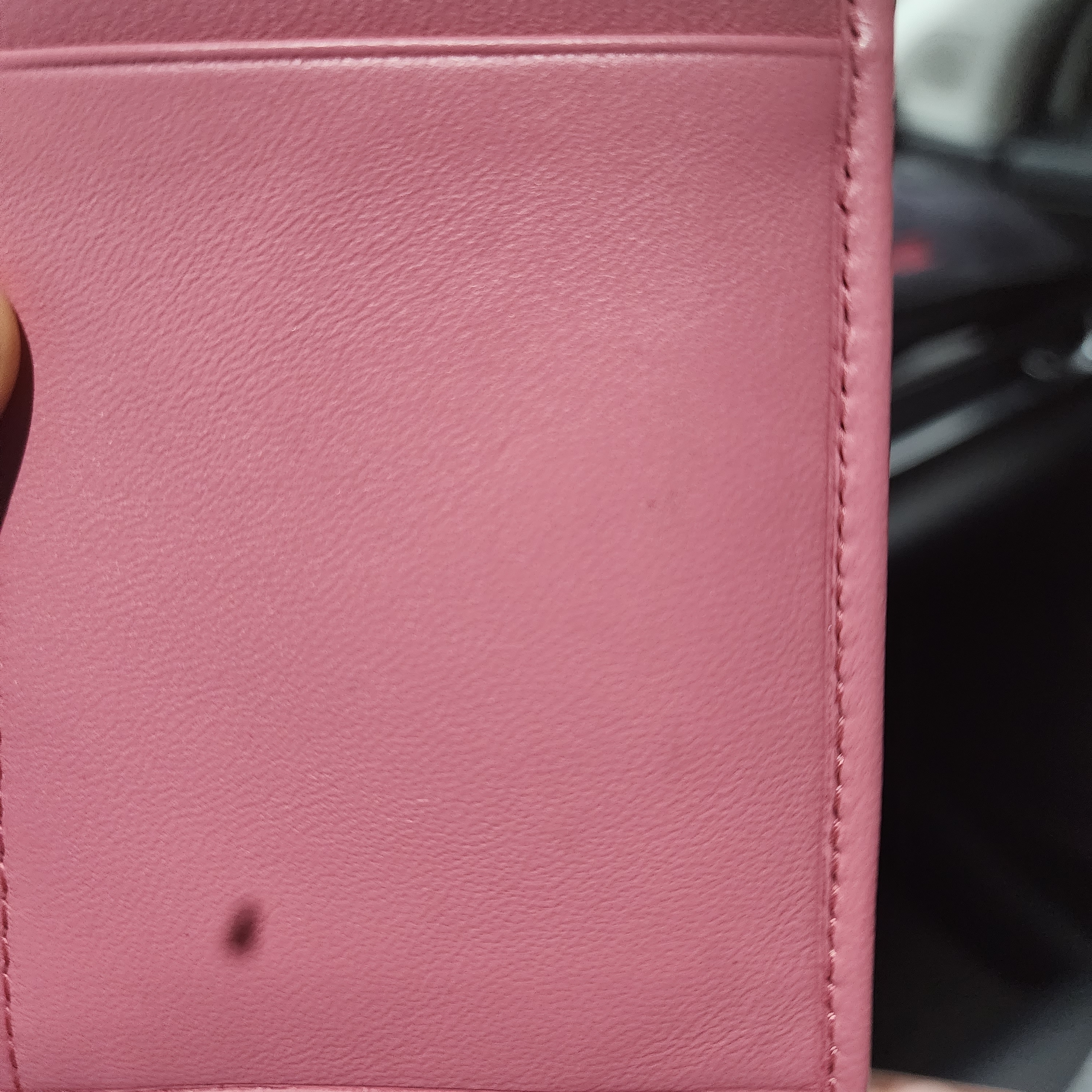 Miu Miu Matelasse Nappa Leather Card Holder Begonia Pink 착용 스타일 - 2