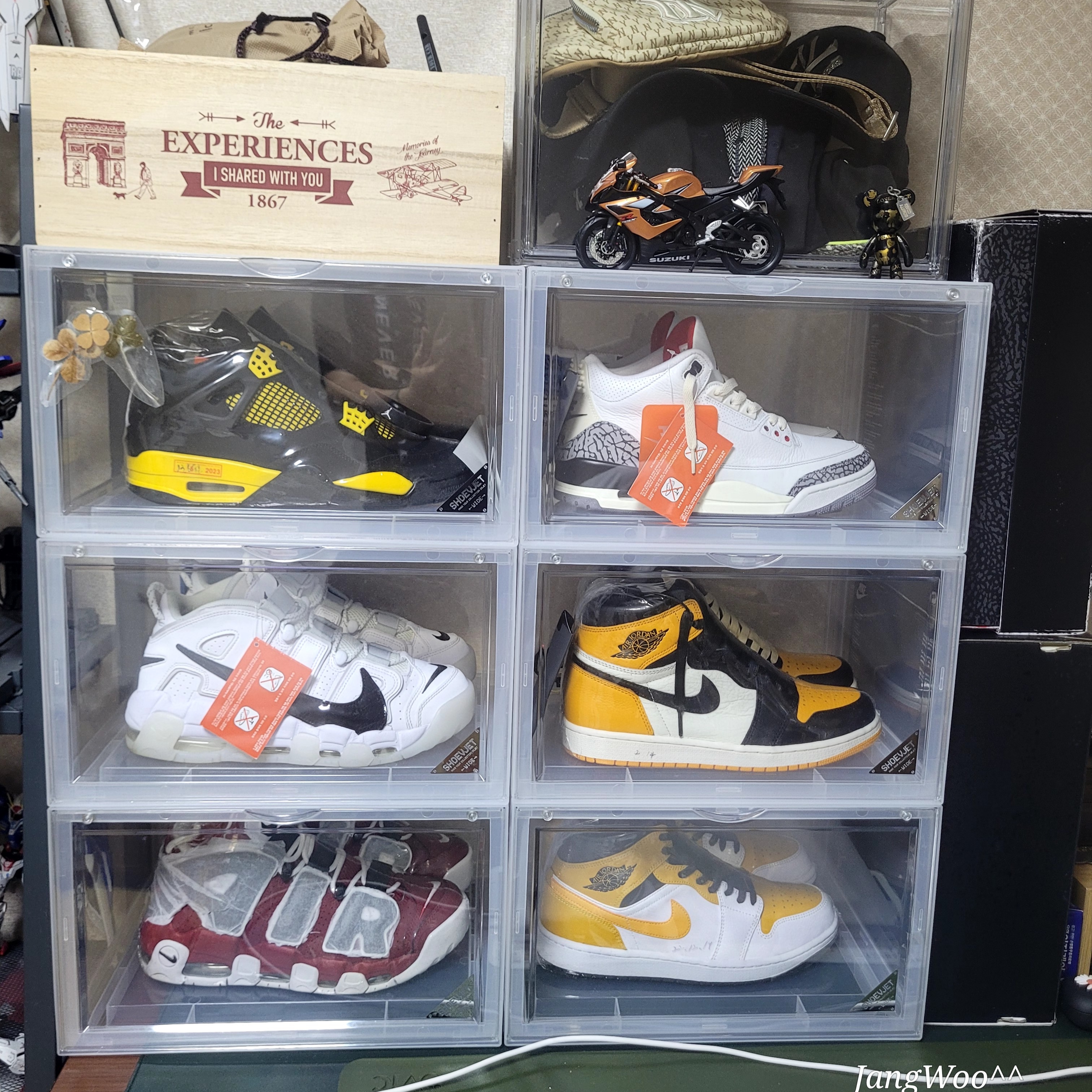 Jordan 3 Retro White Cement Reimagined, Jordan 1 Retro High OG Taxi 착용 스타일