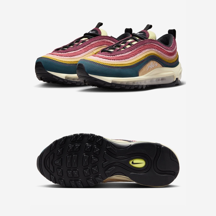 Nike Air Max 97 Have a Nike Day, Nike Air Max 97 OG Atlantic Blue and Voltage Yellow 착용 스타일 - 2