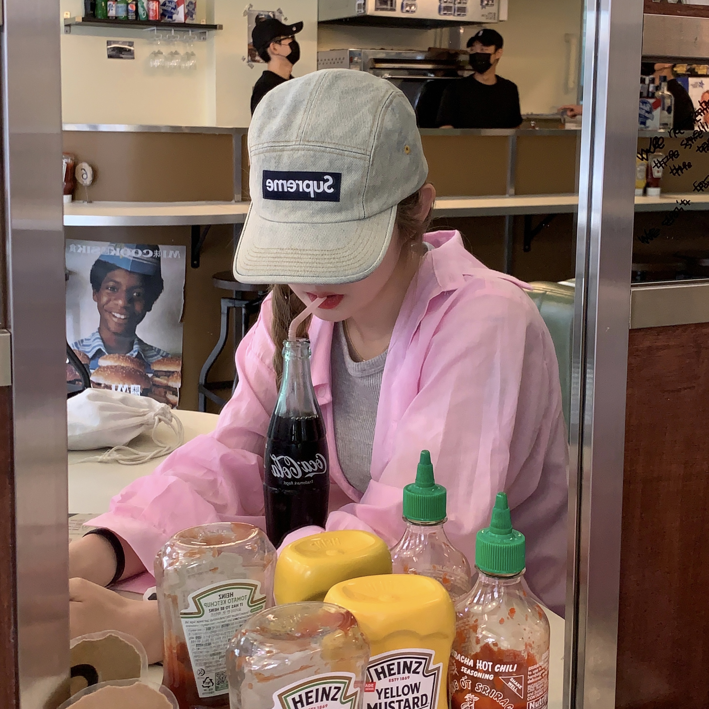 Supreme Denim Camp Cap Dirty Indigo - 23SS 착용 스타일 - 3