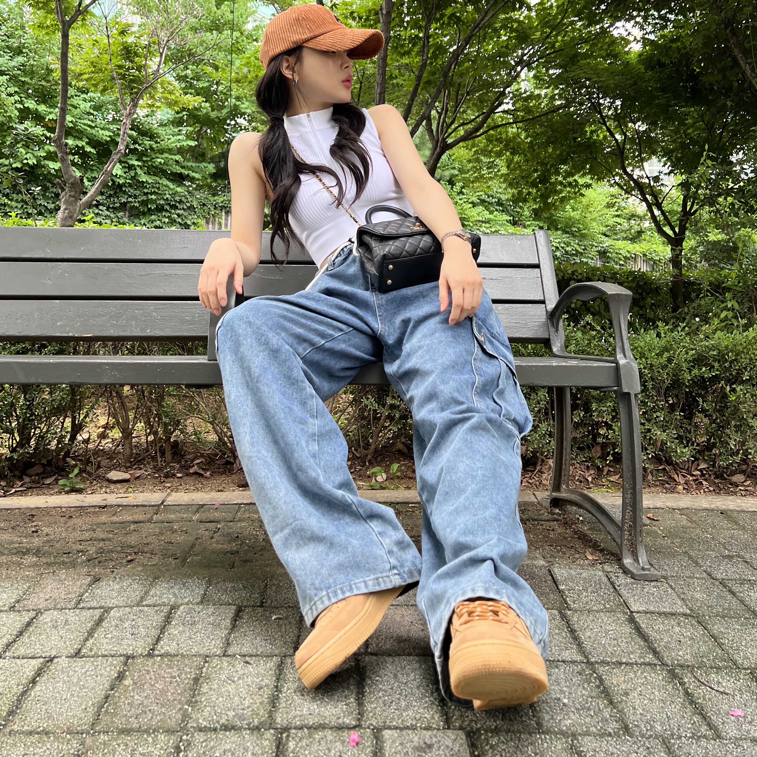 Nike Air Force 1 '07 WB Flax 착용 스타일 - 1