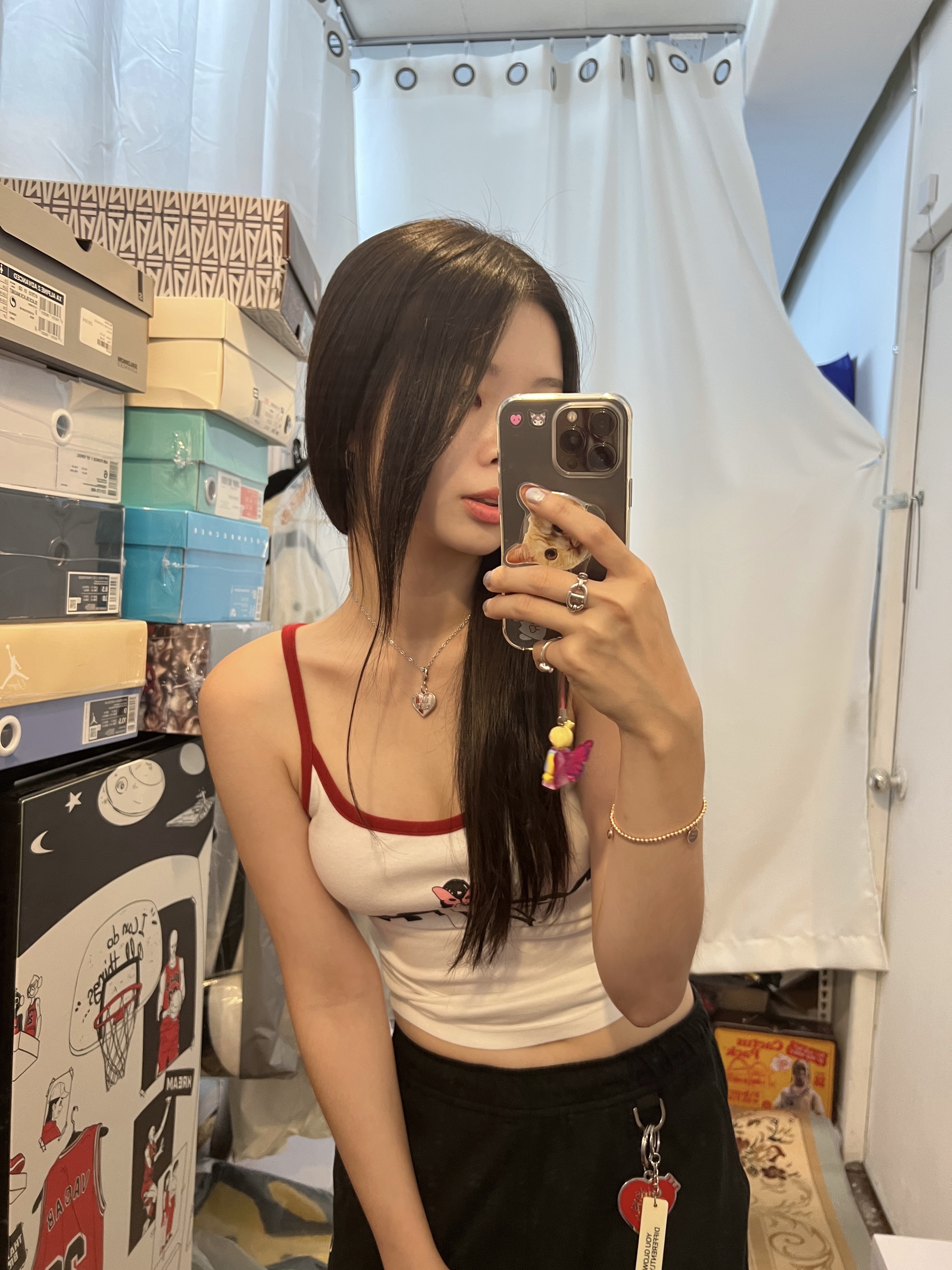 (W) Hysteric Glamour x P.A.M Alien Girl Camisole White 착용 스타일 - 2