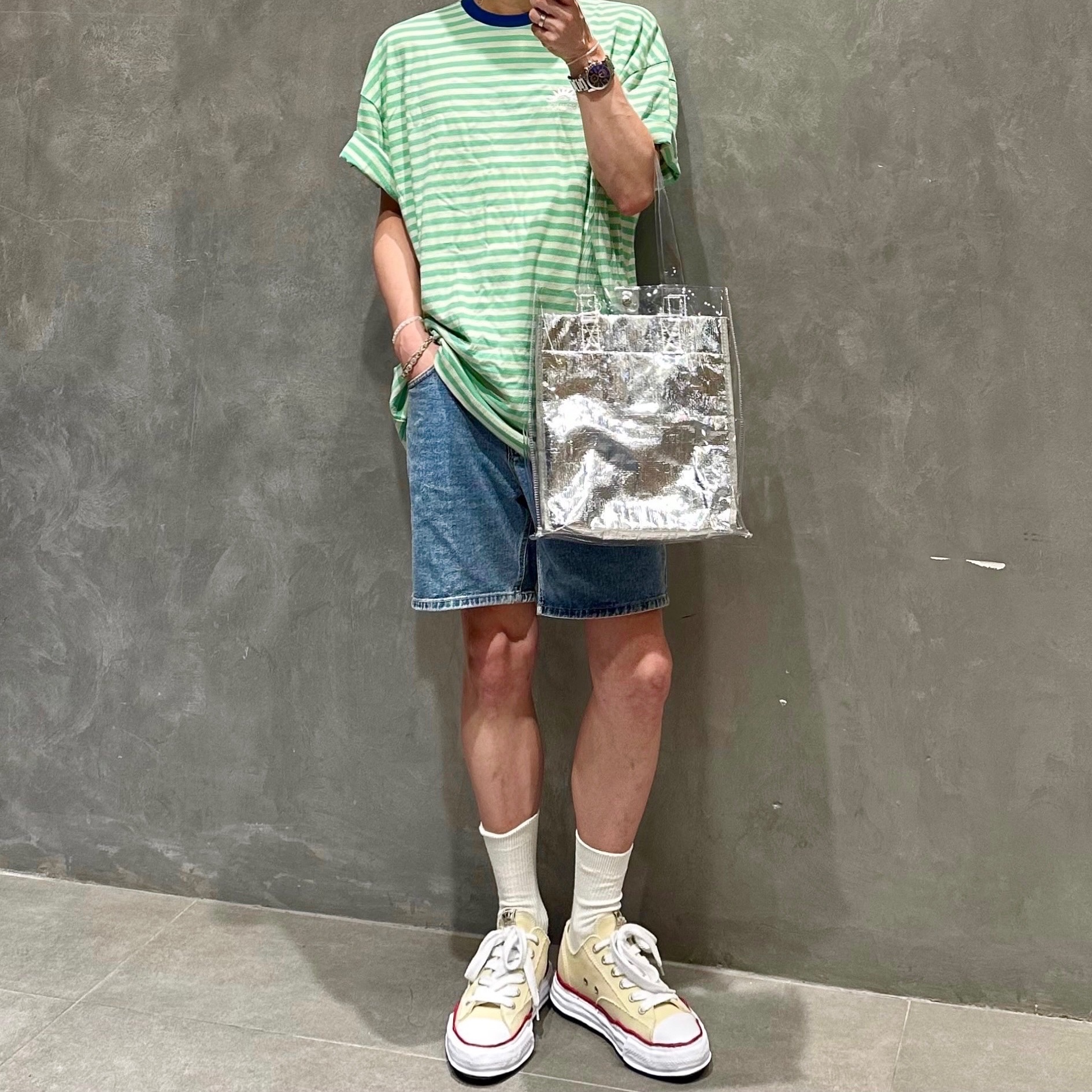 Maison Mihara Yasuhiro Peterson OG Sole Canvas Low-top Sneakers Natural 착용 스타일 - 1
