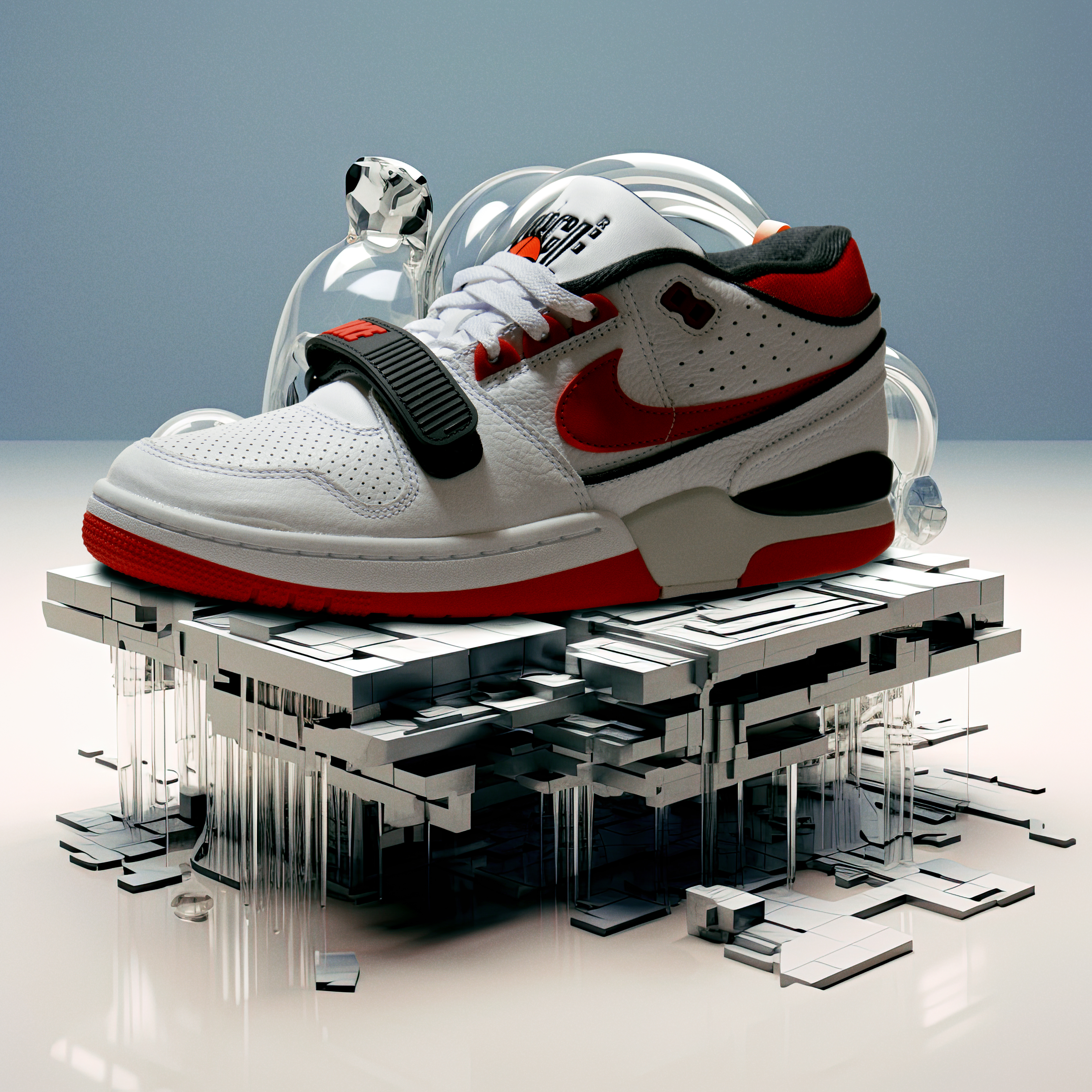Nike Air Alpha Force 88 University Red and White 착용 스타일