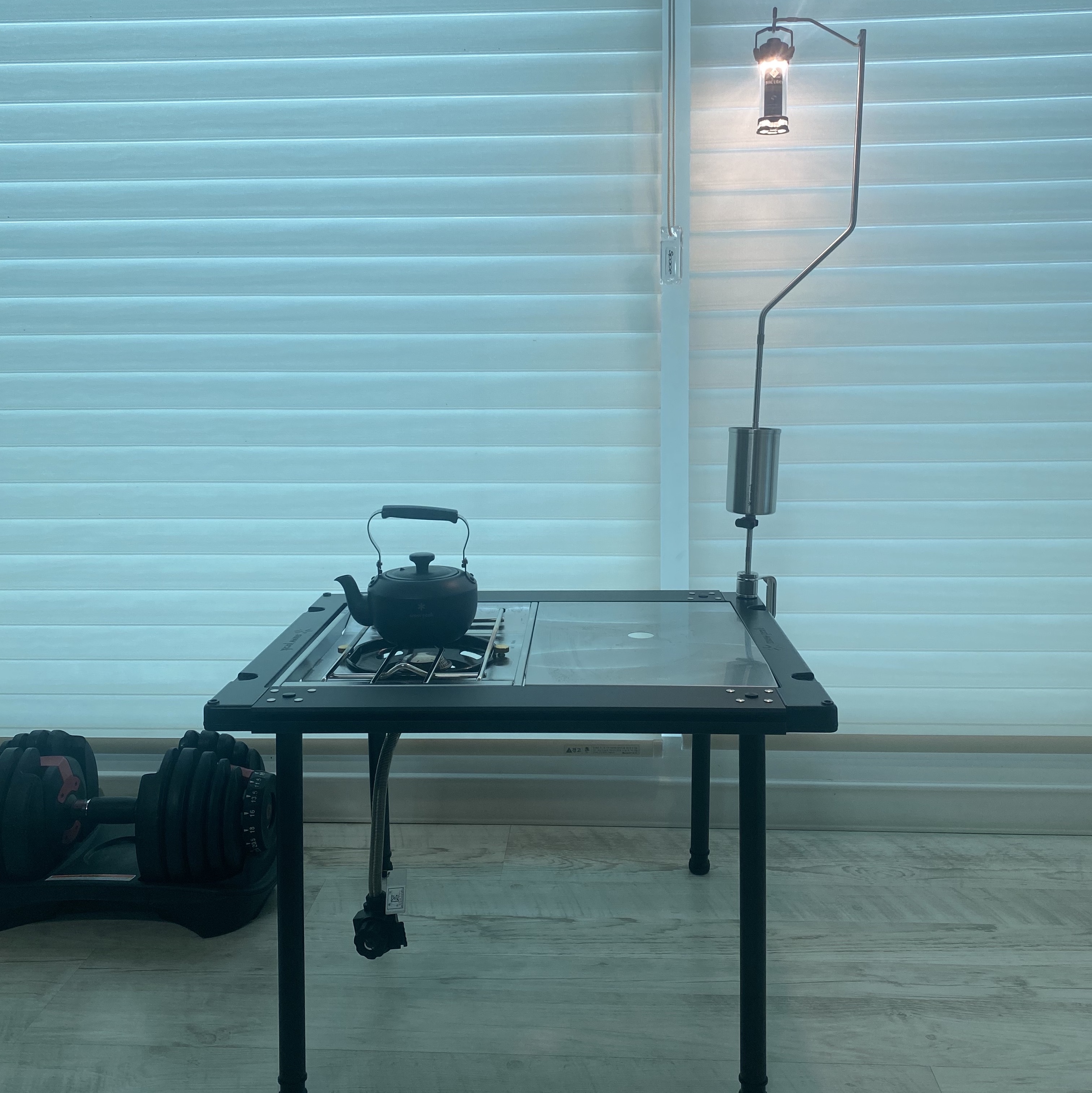Snow Peak IGT Short Low Style Set Black, Snow Peak Table Top Architect Lantern Hanger 착용 스타일