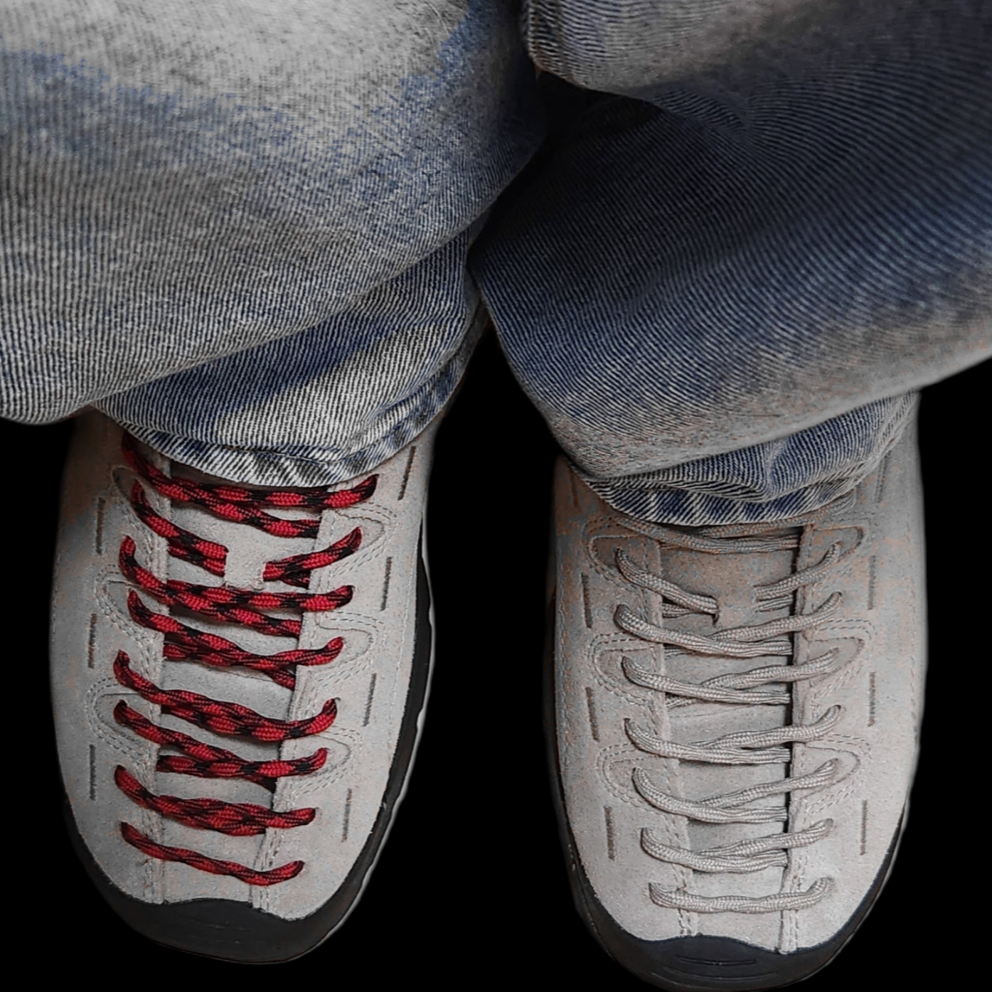 Keen Jasper Suede Sneakers Silver Mink 착용 스타일