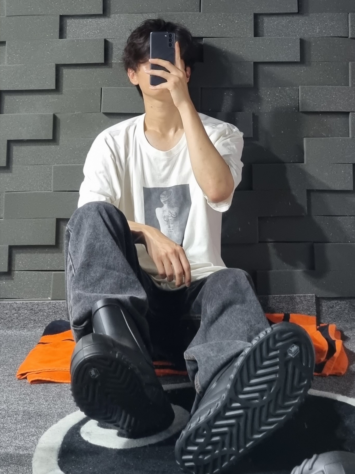 (W) Adidas Adifom Superstar Boot Black, Stussy Le Violon Pigment Dyed T-Shirt Natural 착용 스타일