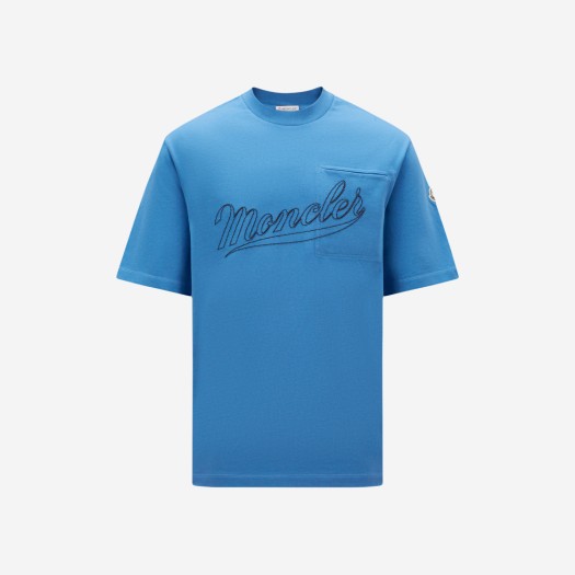 몽클레르 로고 티셔츠 일렉트릭 블루 - 23SS
