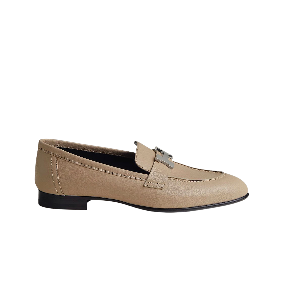 (W) 에르메스 파리 로퍼 고트스킨 & 팔라듐 하드웨어 베쥬 매스틱((W) Hermes Paris Loafers Goatskin & Palladium Beige Mastic) - 1