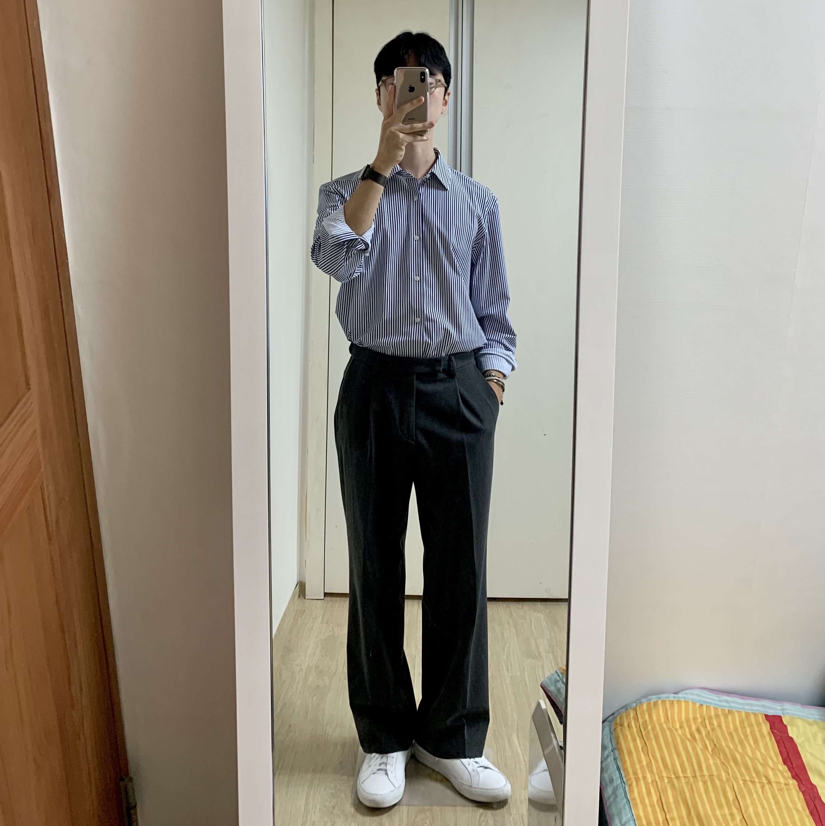 Common Projects Original Achilles Low White 착용 스타일 - 1