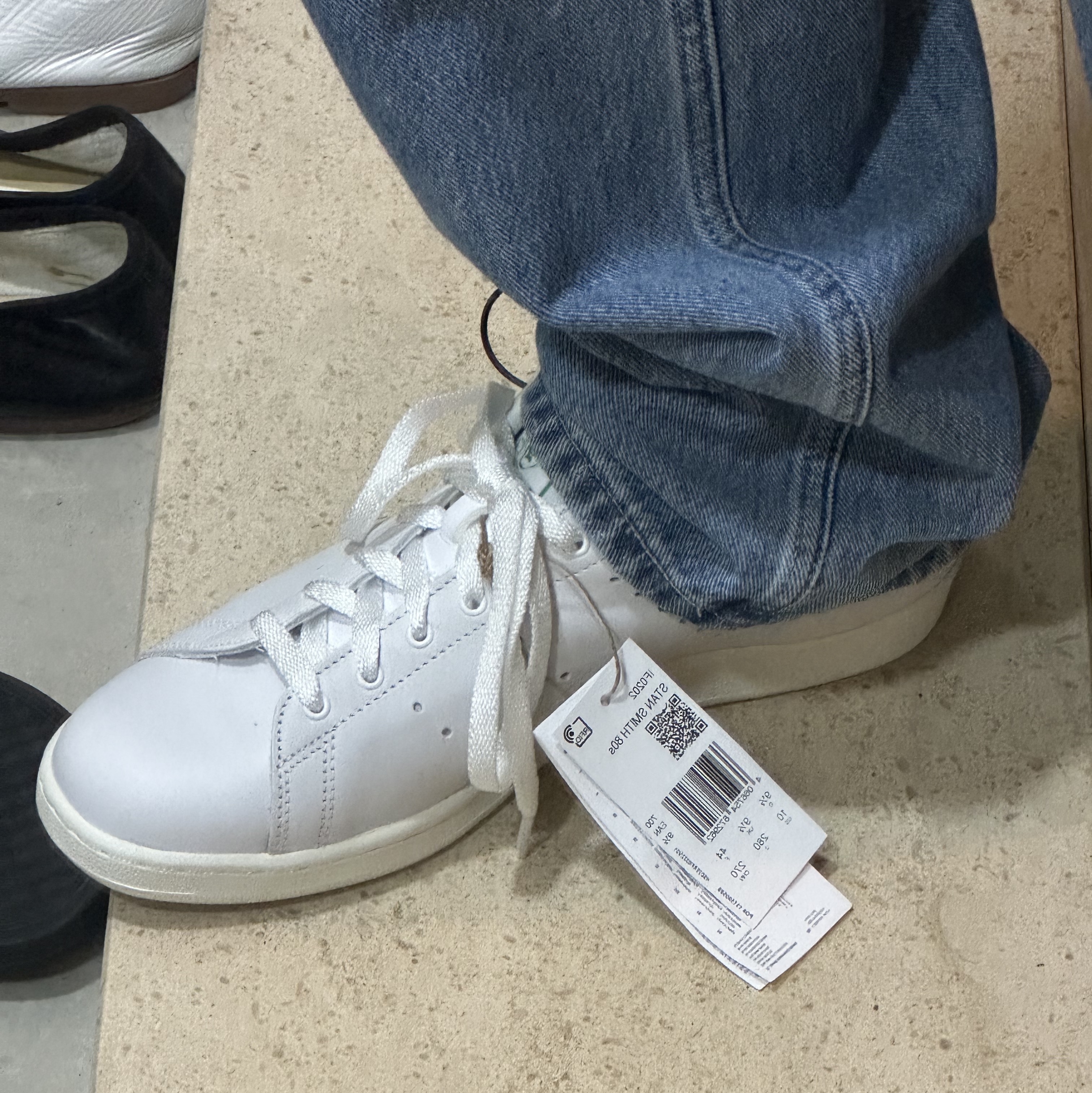 Adidas Stan Smith 80s Cloud White Green 착용 스타일